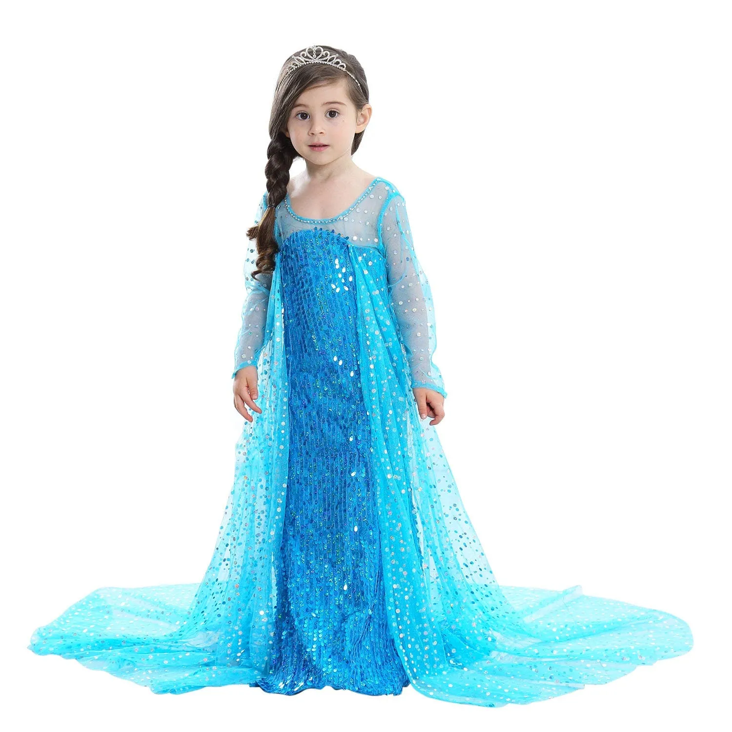 Kids Elsa Frozen Inspired Girls Dress Sequin