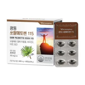 Kwangdong Saw Palmetto Ssen 115 Complex 600mg 60 Capsules Mens Prostate Health Energy VitaminE Zinc manganese lauric acid Nutritional Supplements