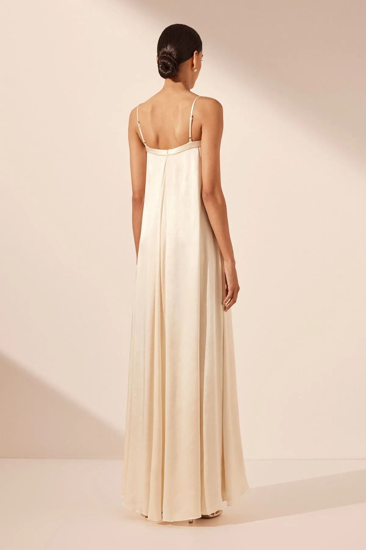 LA LUNE COLUMN MAXI DRESS - CREAM