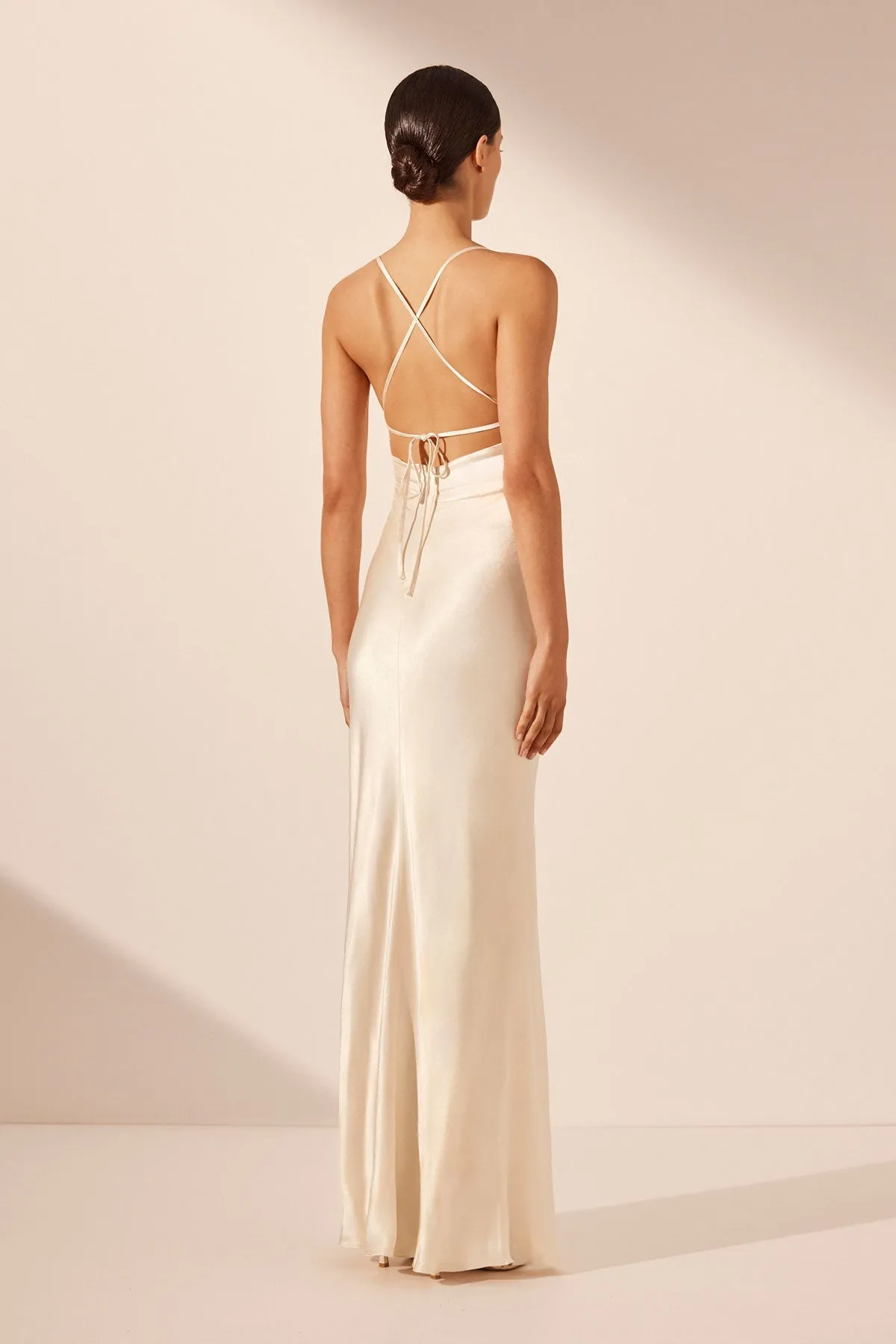 LA LUNE LACE BACK MAXI DRESS - CREAM