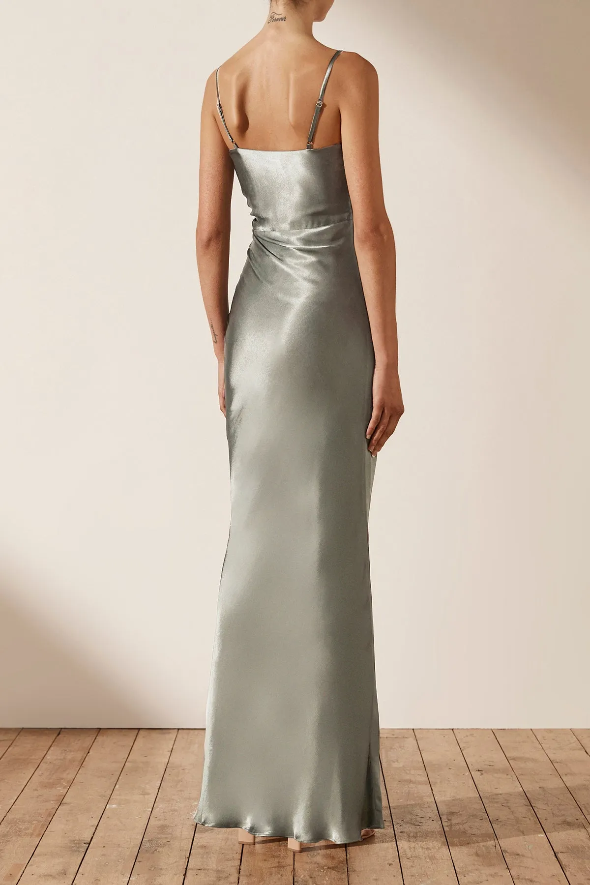 LA LUNE RUCHED MAXI DRESS - SAGE