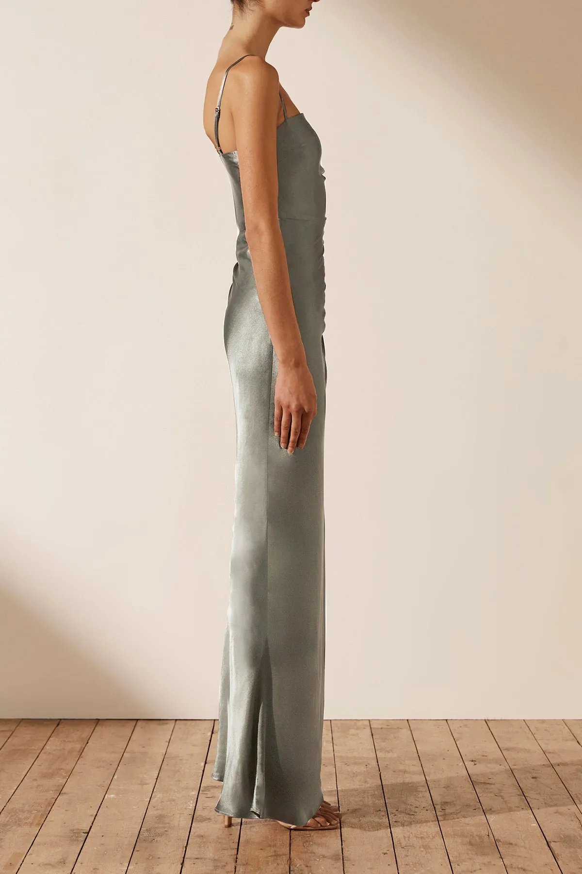 LA LUNE RUCHED MAXI DRESS - SAGE