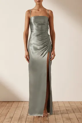 LA LUNE RUCHED MAXI DRESS - SAGE