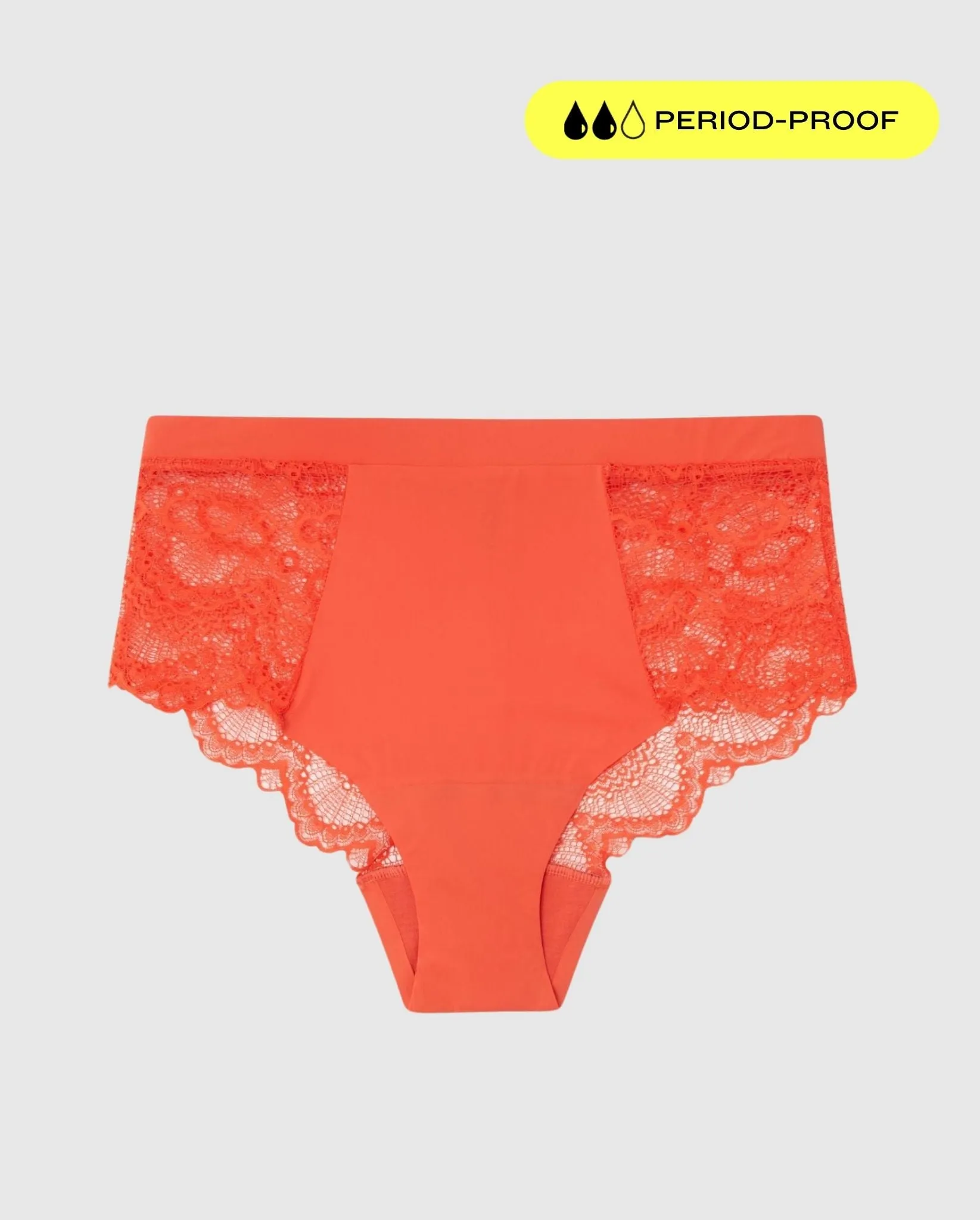 Lace Period Highwaist Briefs Fiery Red