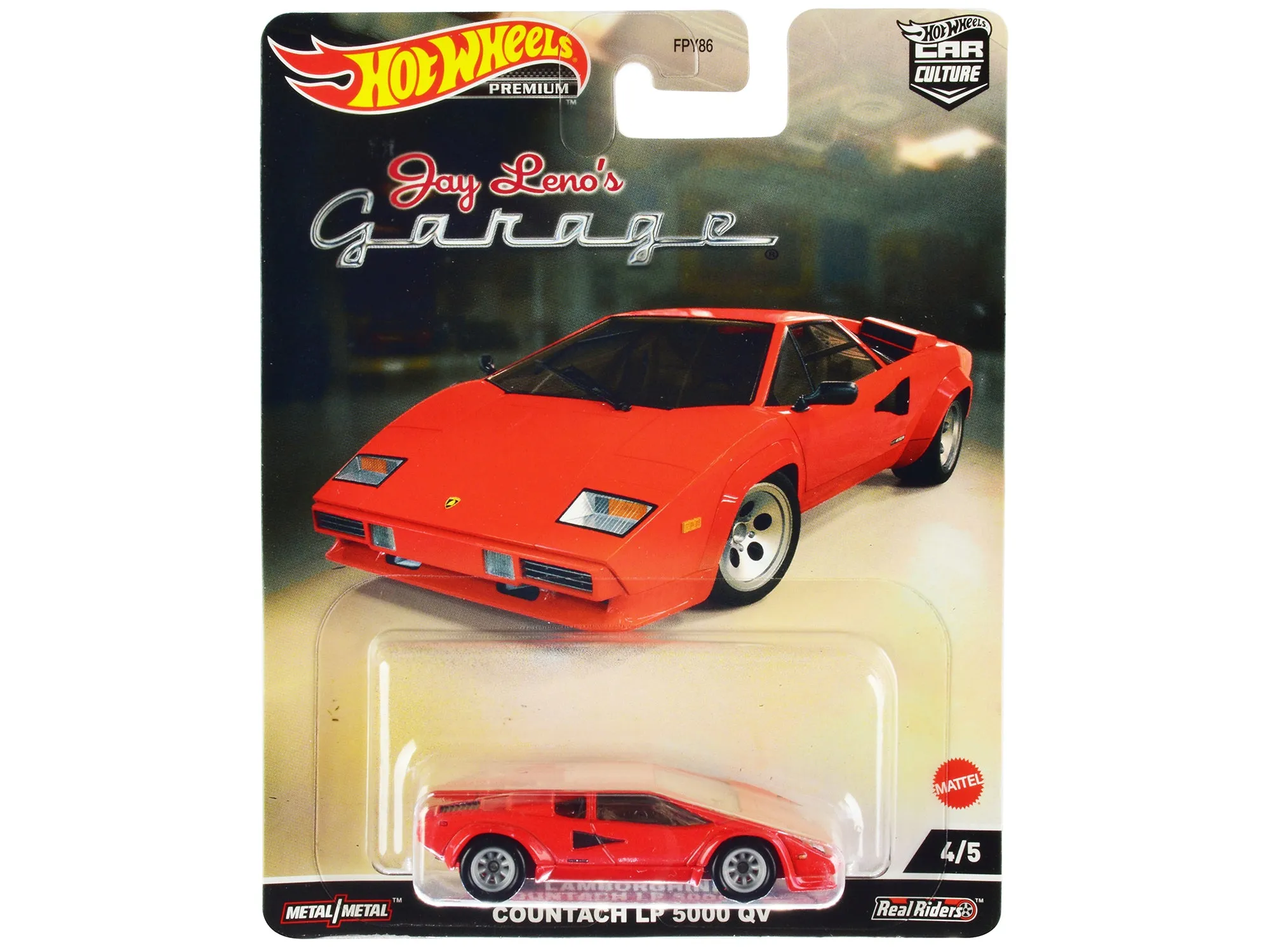 Lamborghini Countach LP 5000 QV Red Jay Lenos Garage Diecast Model Car by Hot Wheels