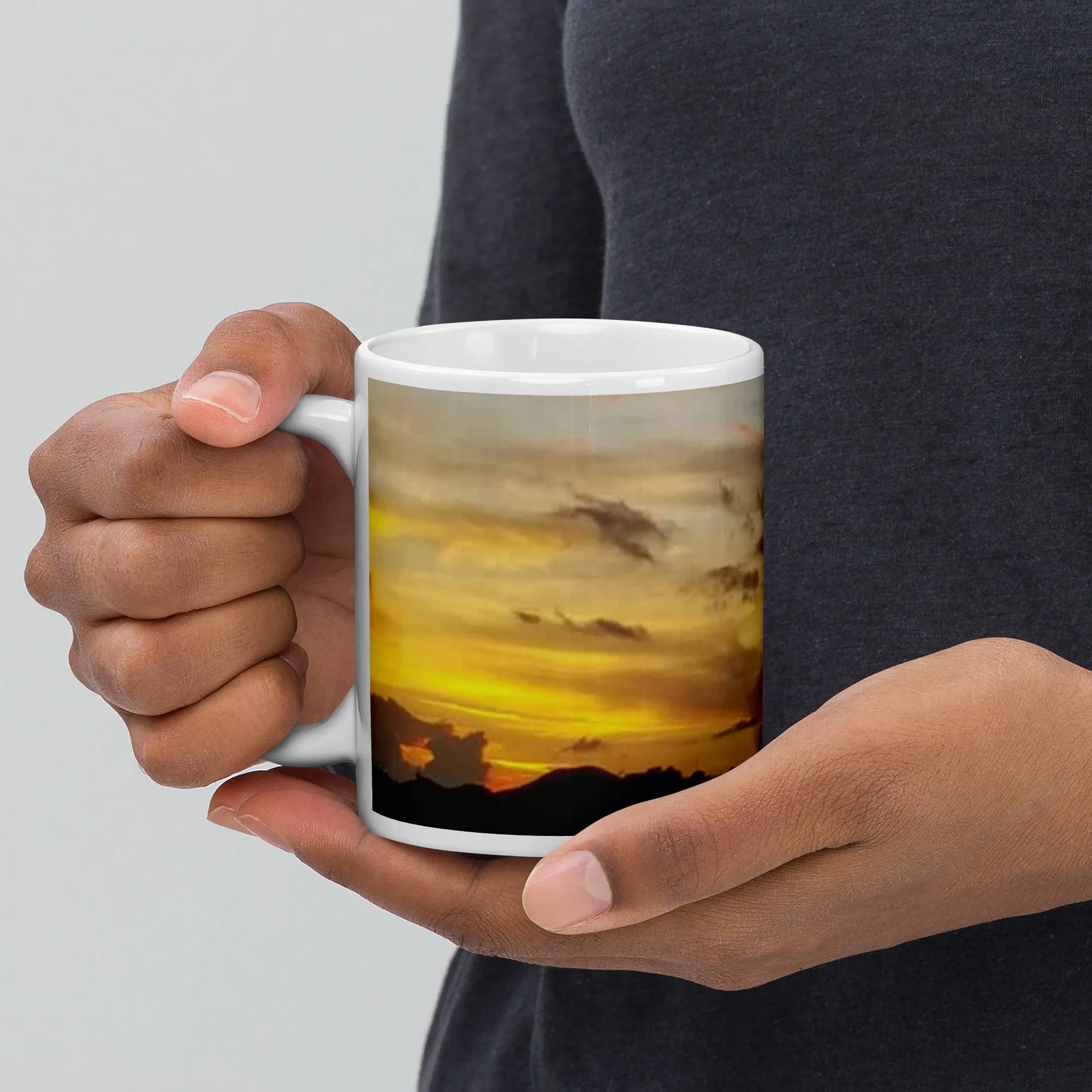 Lovely Sunset Over Kingstown White glossy mug