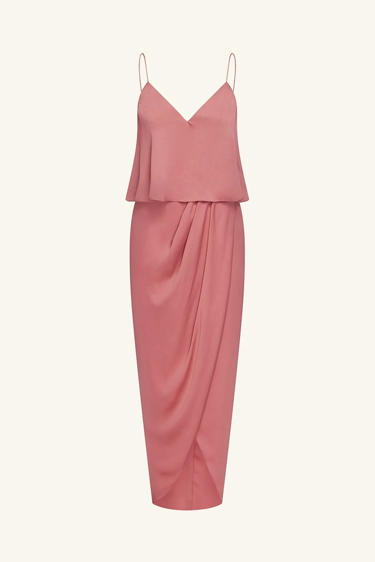 LUXE COCKTAIL FRILL DRESS - ROSE