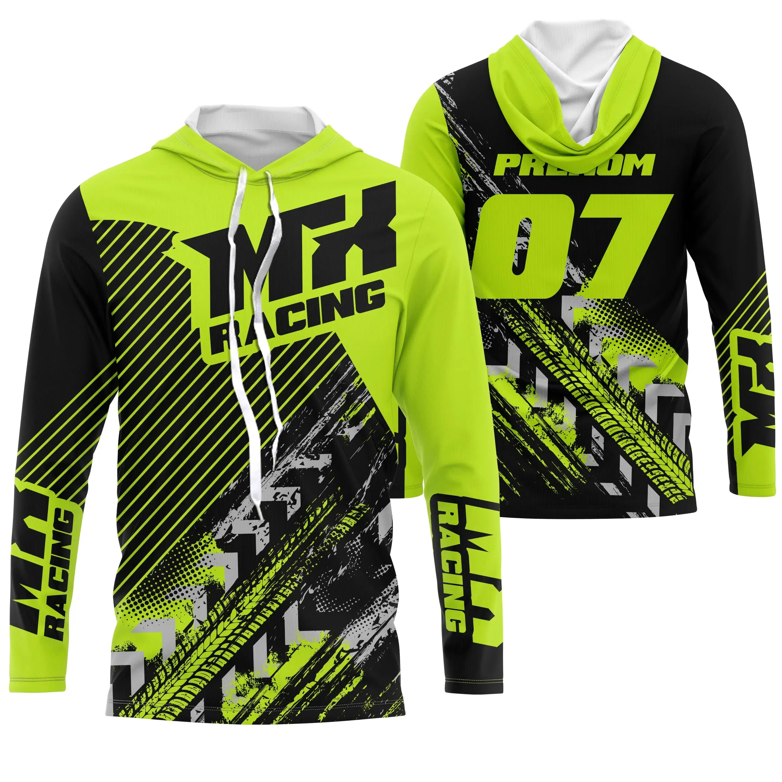 Maillot Cross Protection UV Vert, Cadeau Fan Moto Cross Racing Deux Roues - CT20122217