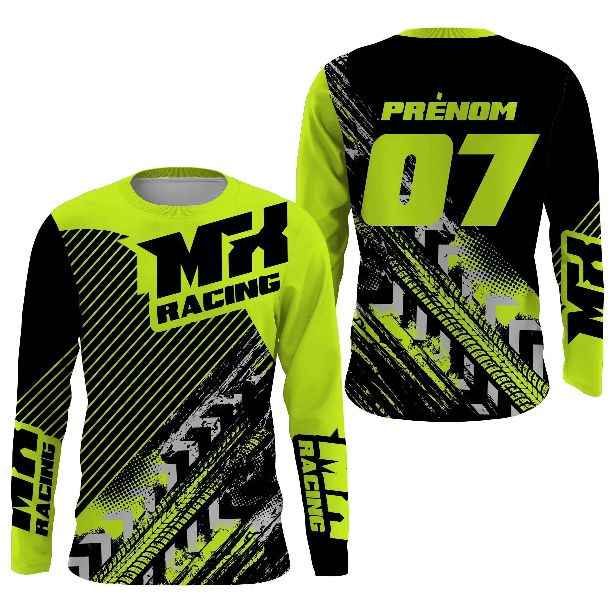 Maillot Cross Protection UV Vert, Cadeau Fan Moto Cross Racing Deux Roues - CT20122217