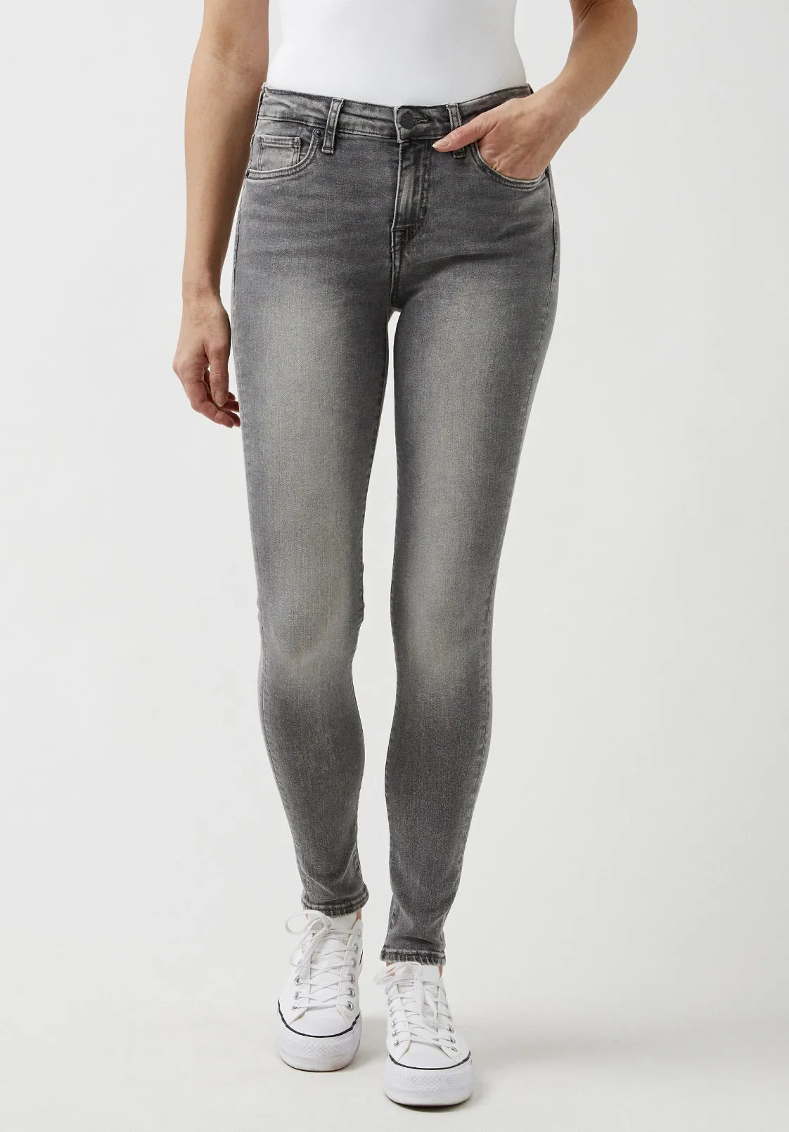 Mid Rise Skinny Alexa Women's Jeans in Light Carbon Grey - BL15671