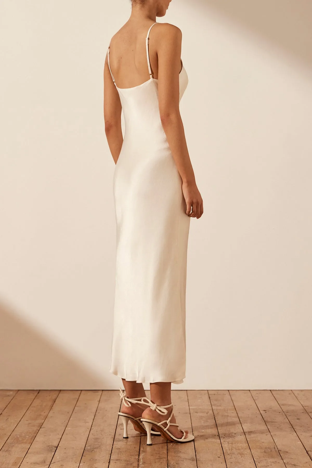 MILO CUT OUT SLIT MIDI DRESS - COCONUT