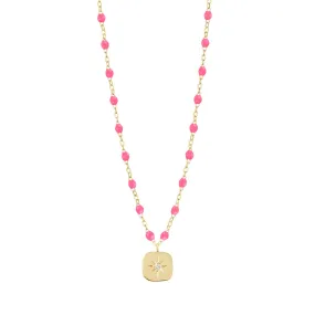 Miss Gigi Pink diamond necklace, Yellow Gold, 16.5"