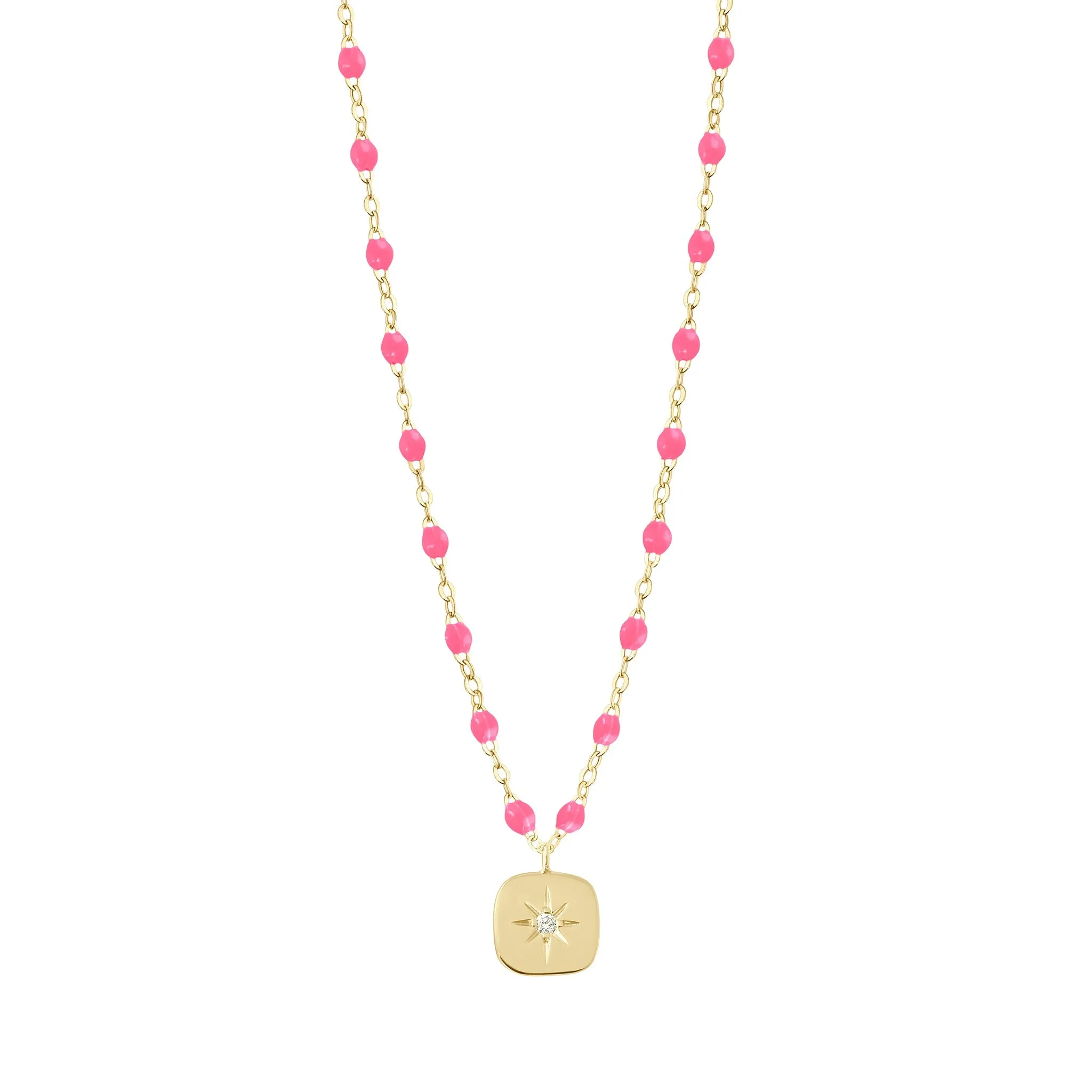 Miss Gigi Pink diamond necklace, Yellow Gold, 16.5"