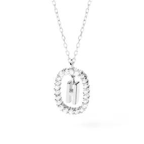 Moissanite Letter H Dangle Pendant Necklace