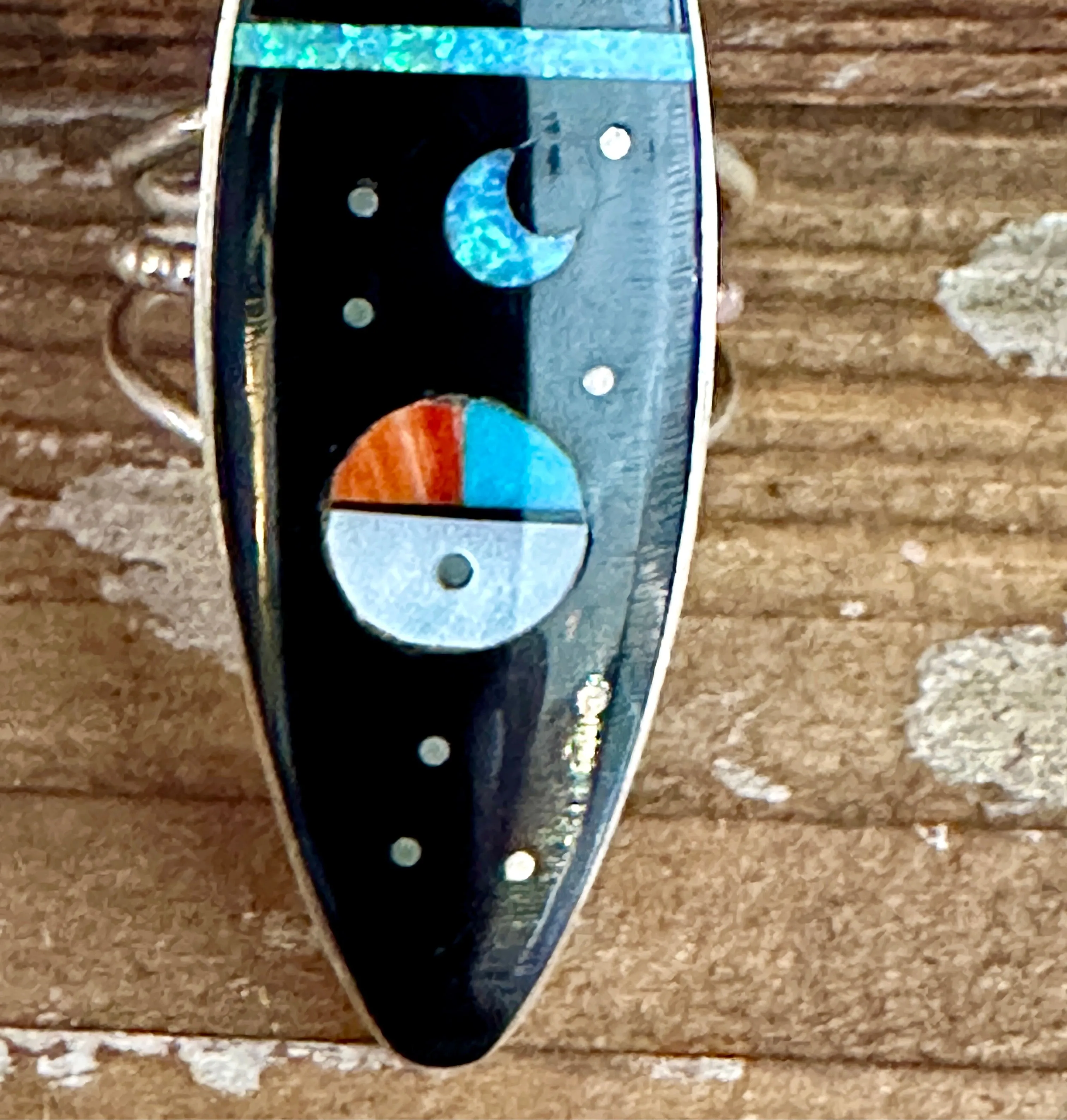 NIGHT SKY Harold H Smith Inlay Celestial Zuni Ring  Size 7 & 7.5