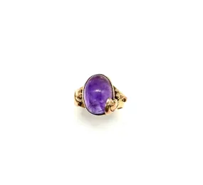 Oval Amethyst Bezel Set Ring