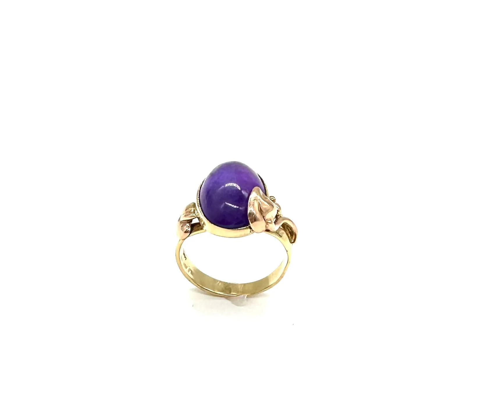 Oval Amethyst Bezel Set Ring