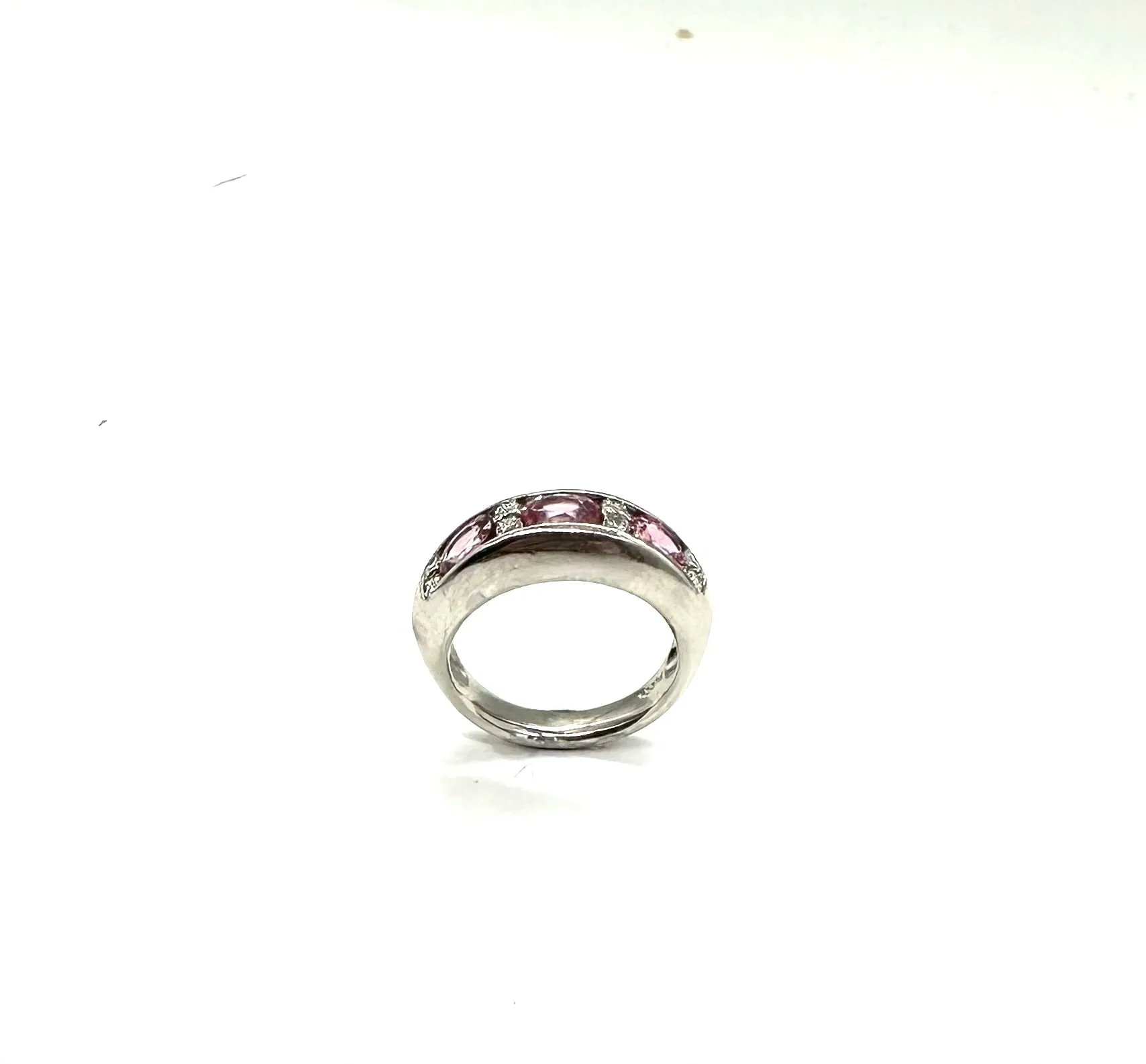 Oval Shaped Pink Sapphire & Diamond Ring