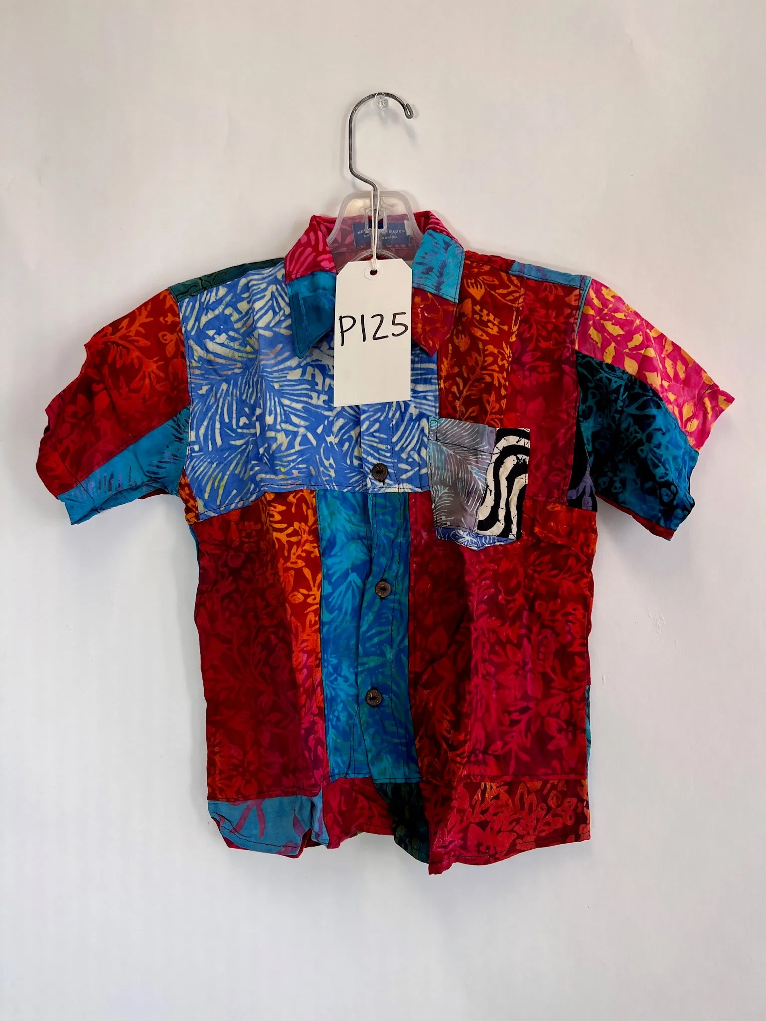 P125 One of a Kind Kids Patchwork Party Shirt XL