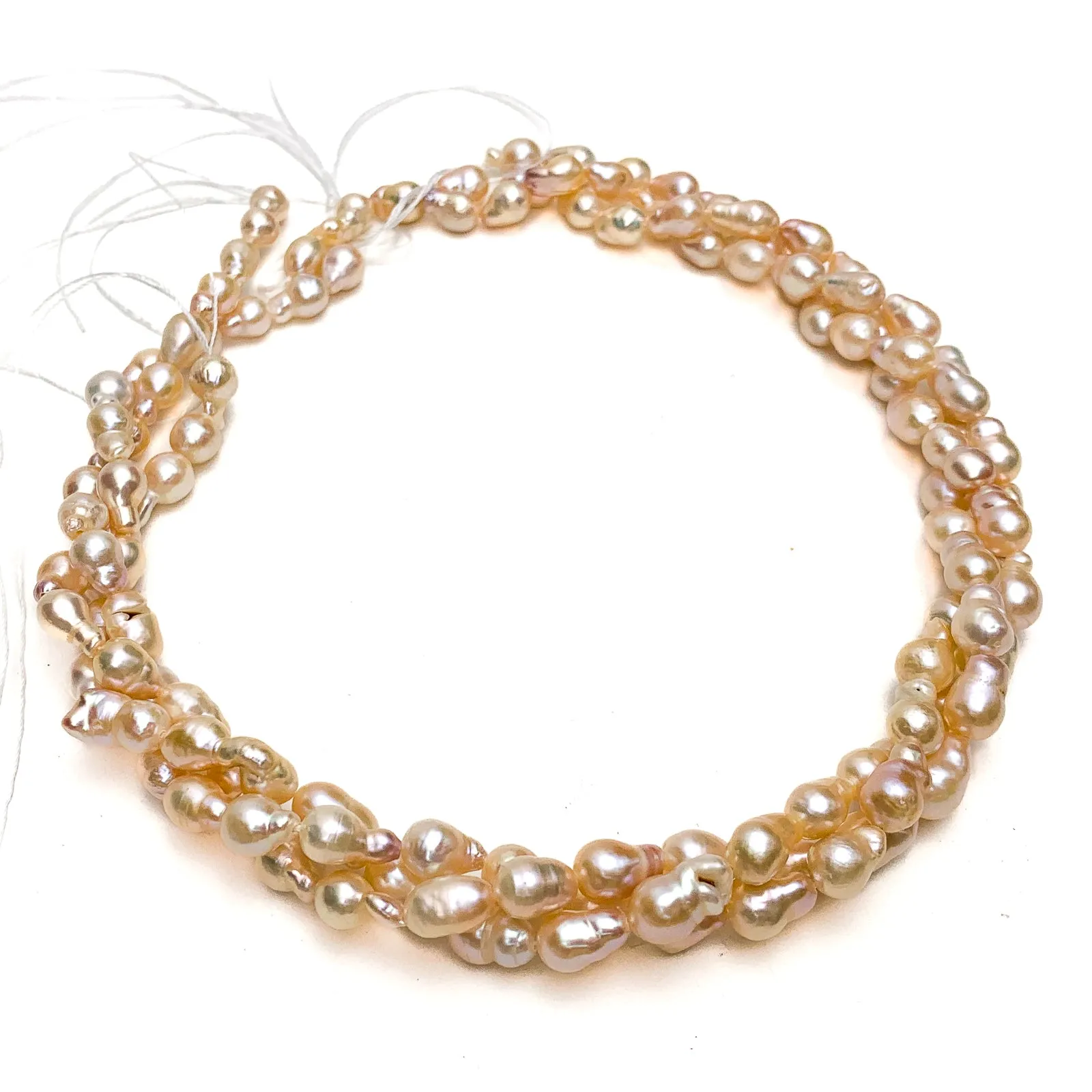 Peach Baroque Freshwater Pearl Bead Strand