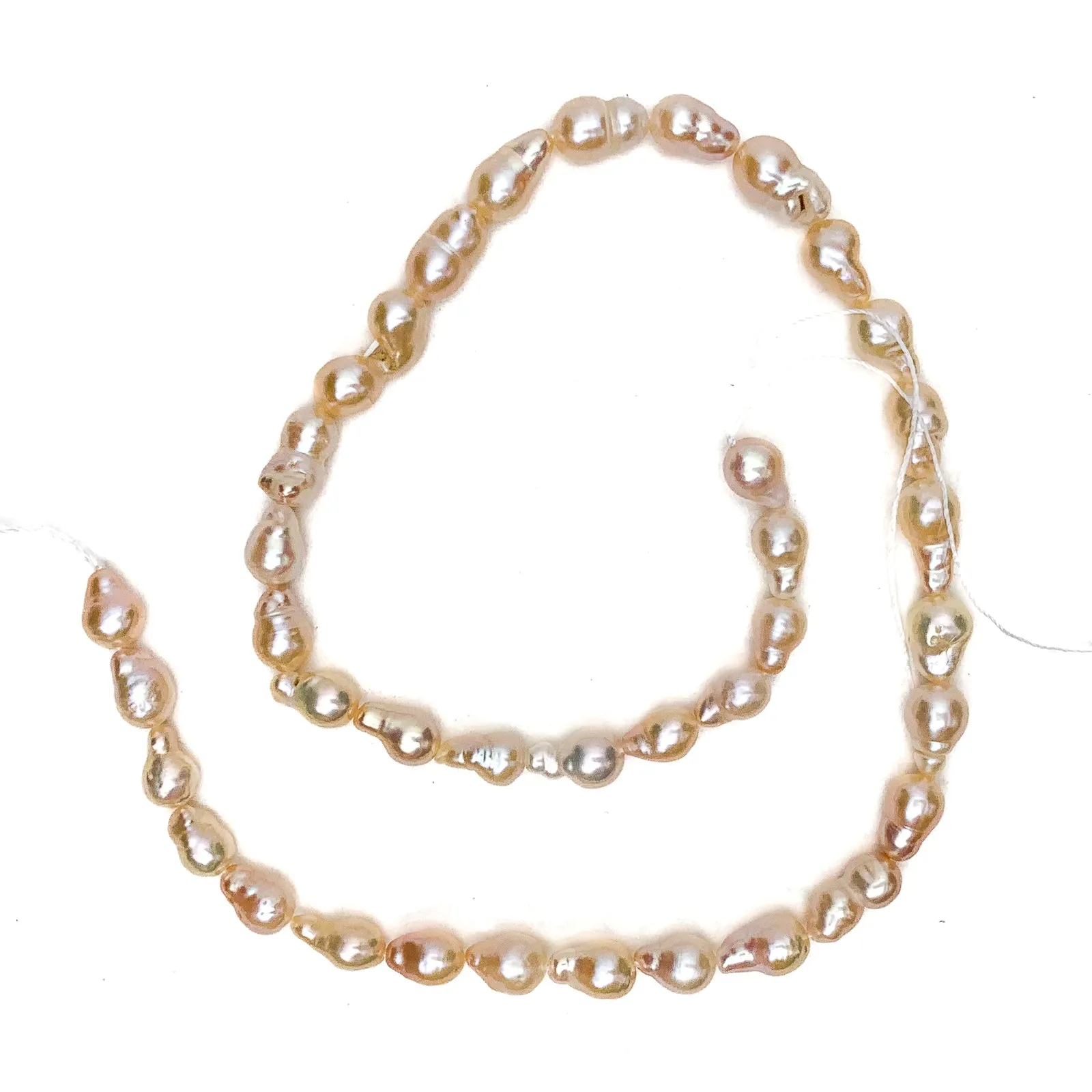 Peach Baroque Freshwater Pearl Bead Strand