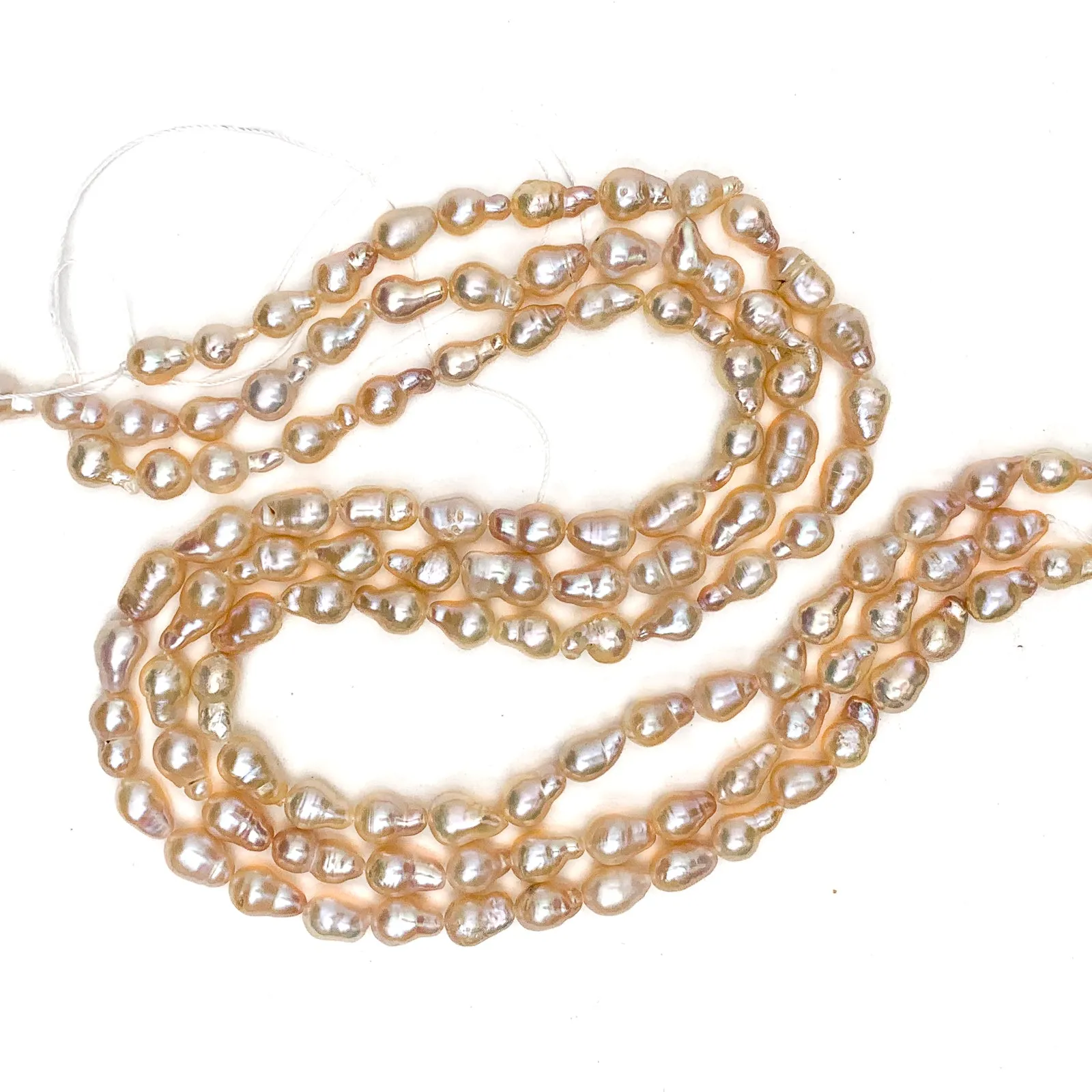 Peach Baroque Freshwater Pearl Bead Strand