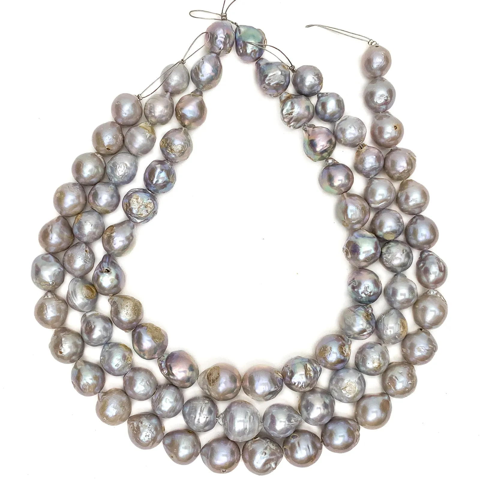 Rainbow Silver Round Freshwater Pearl Bead Strand