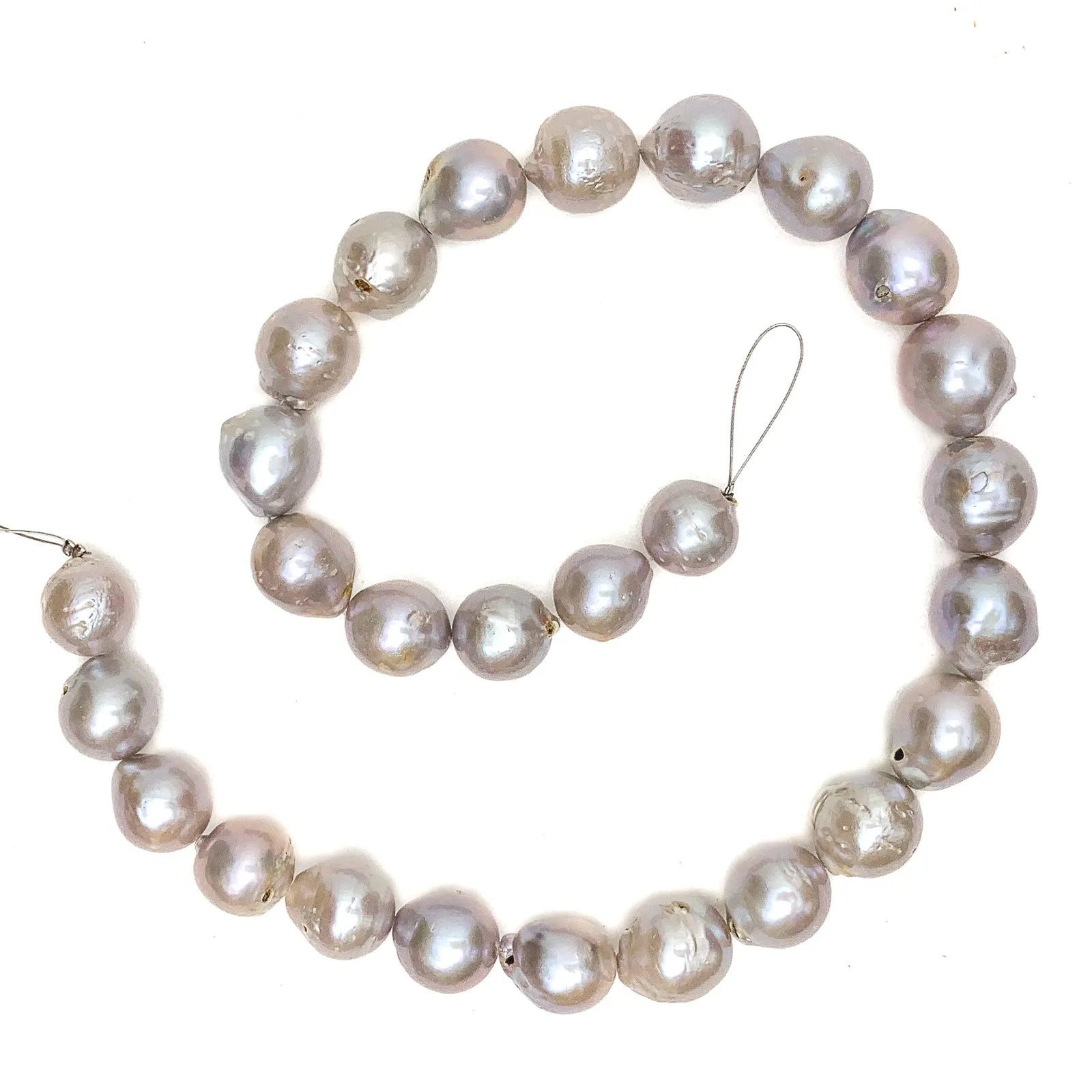 Rainbow Silver Round Freshwater Pearl Bead Strand