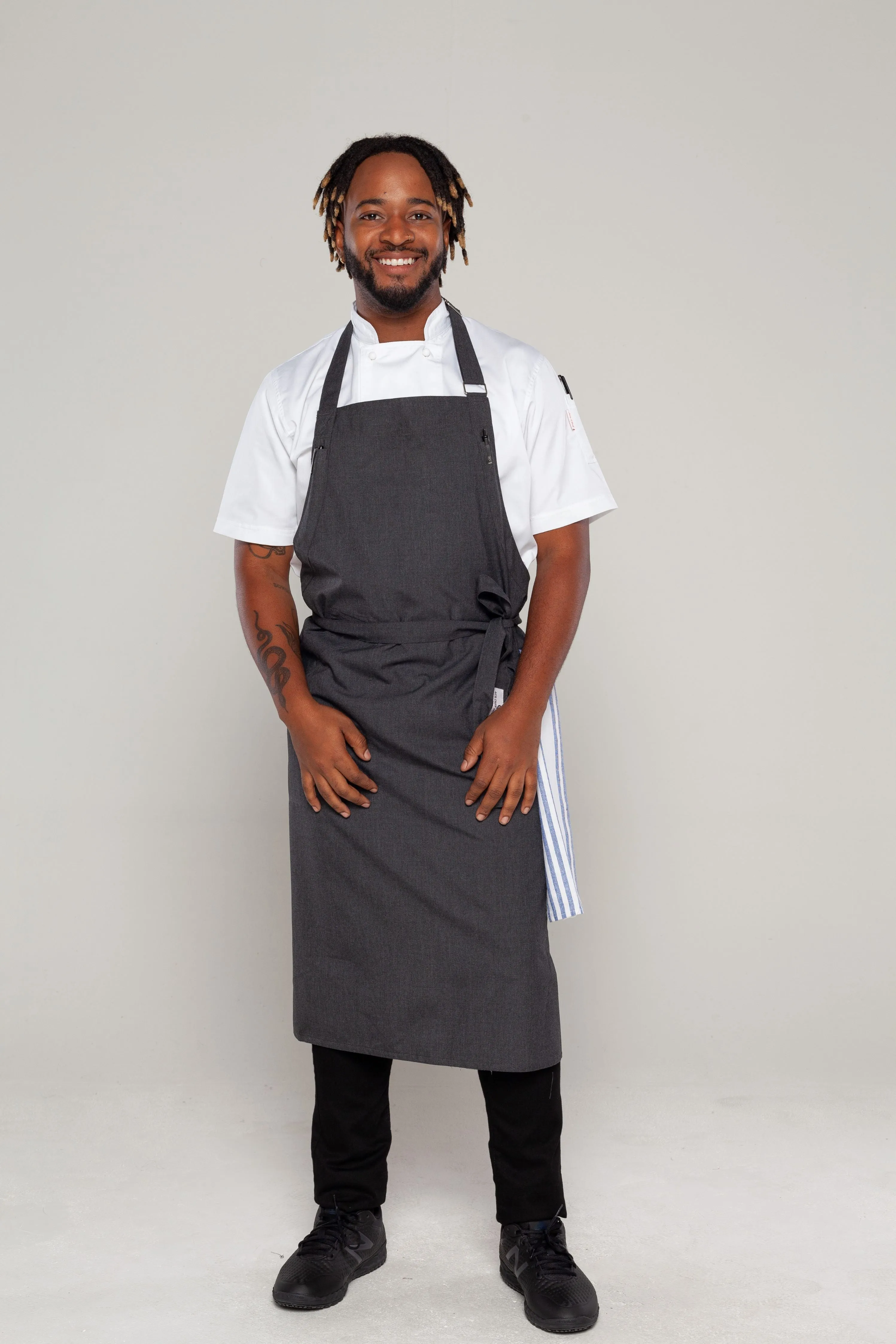 Ross charcoal grey bib Chef Apron Large Size