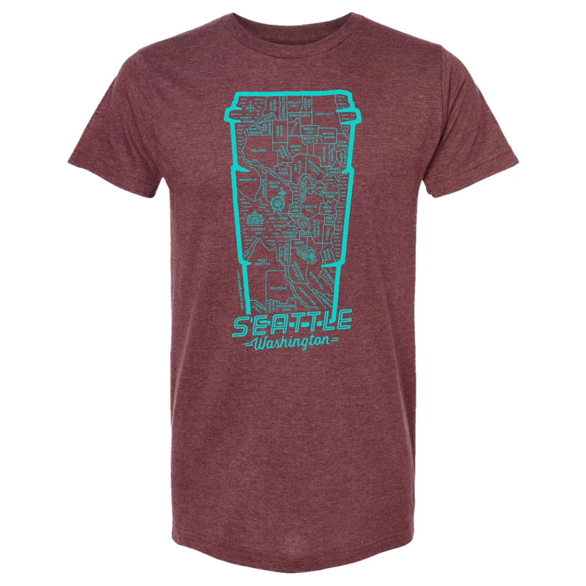 Seattle Coffee Map T-Shirt