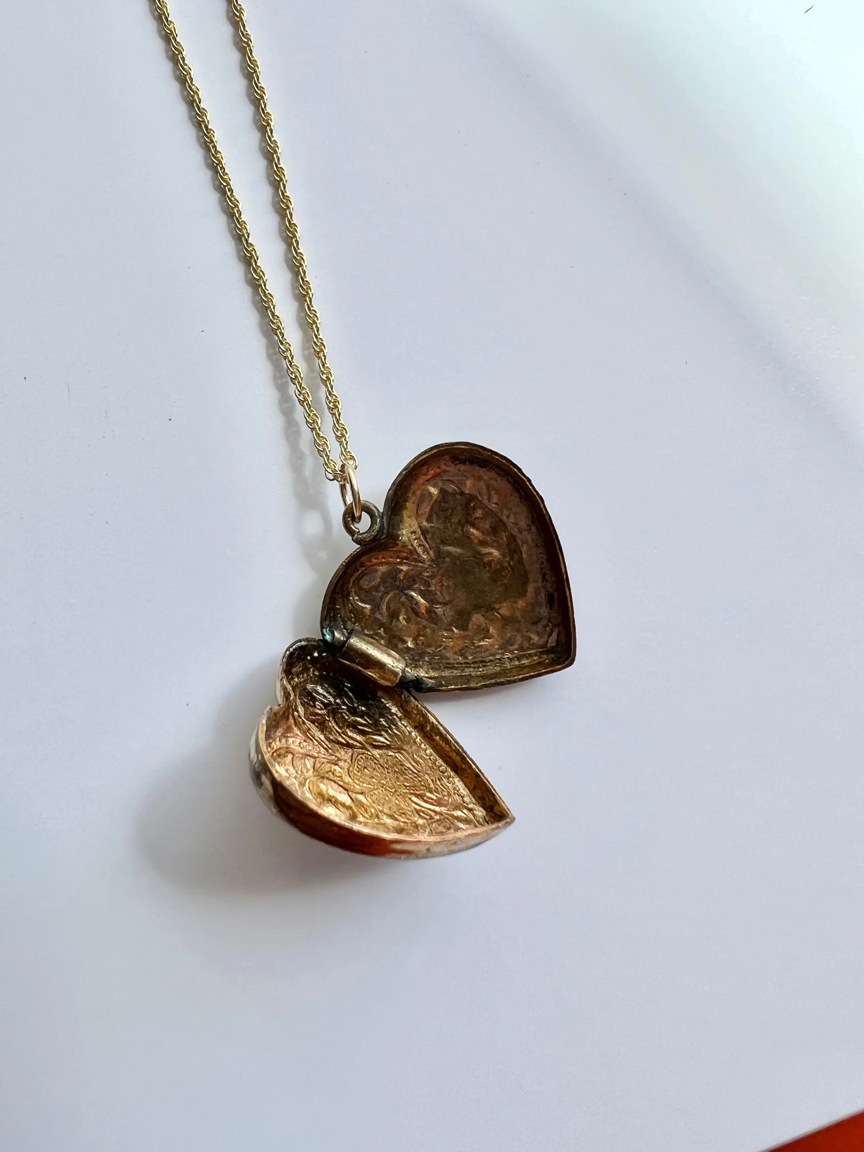 SELF LOVE HEART OLD VINTAGE CAMAFEO  18K GOLD PLATED NECKLACE