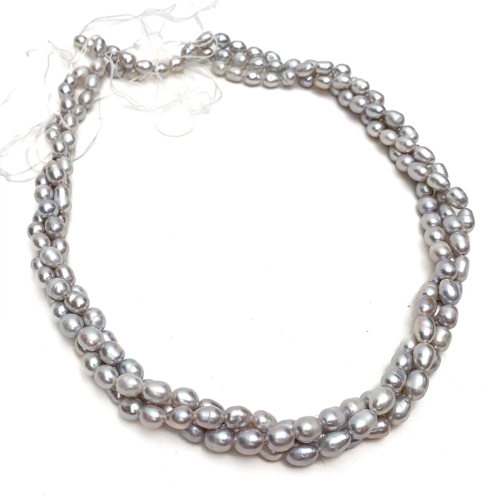 Silver Rice Freshwater Pearl Bead Strand