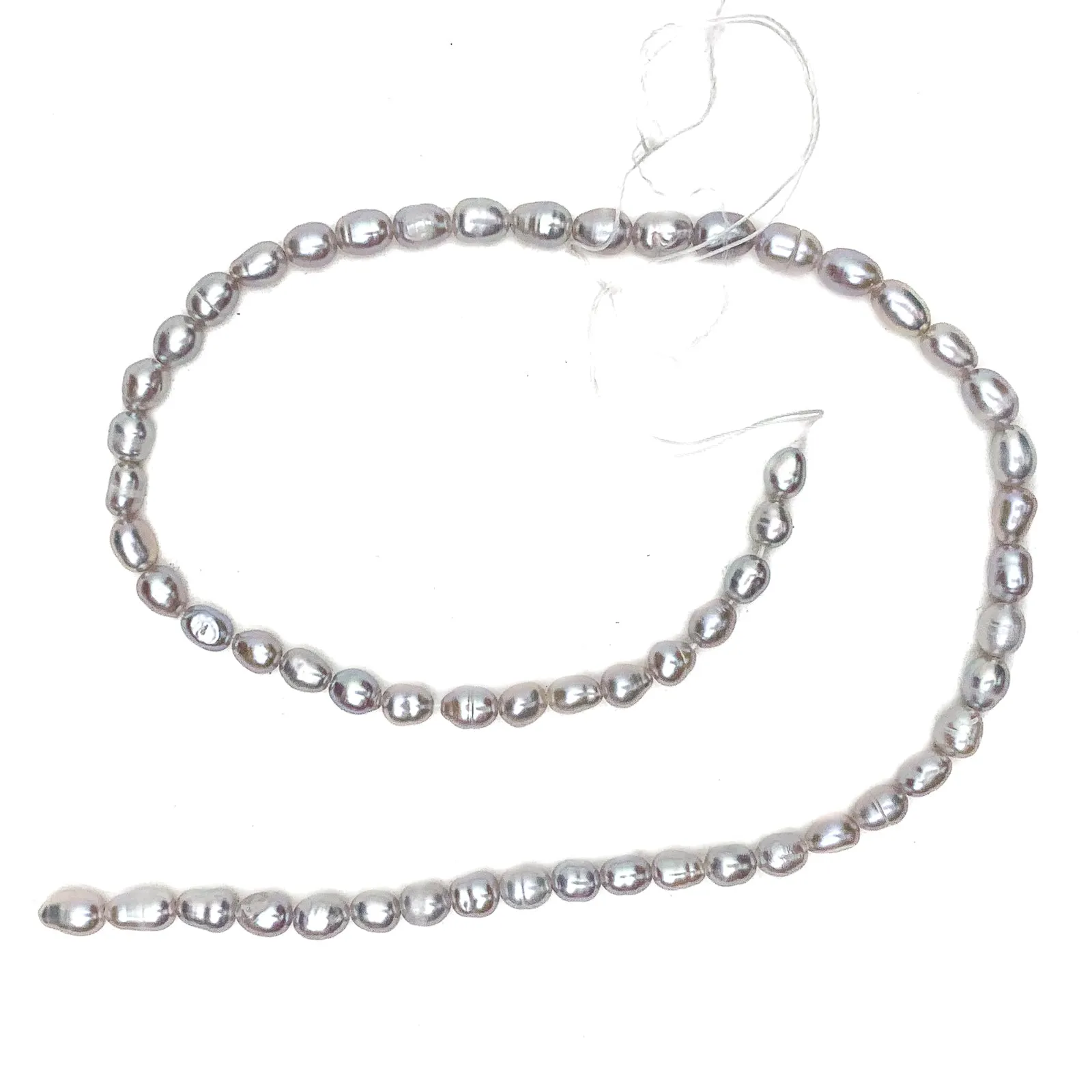 Silver Rice Freshwater Pearl Bead Strand