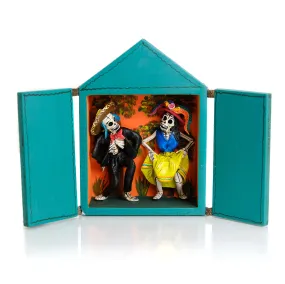 Skelly Dancing Couple Retablo