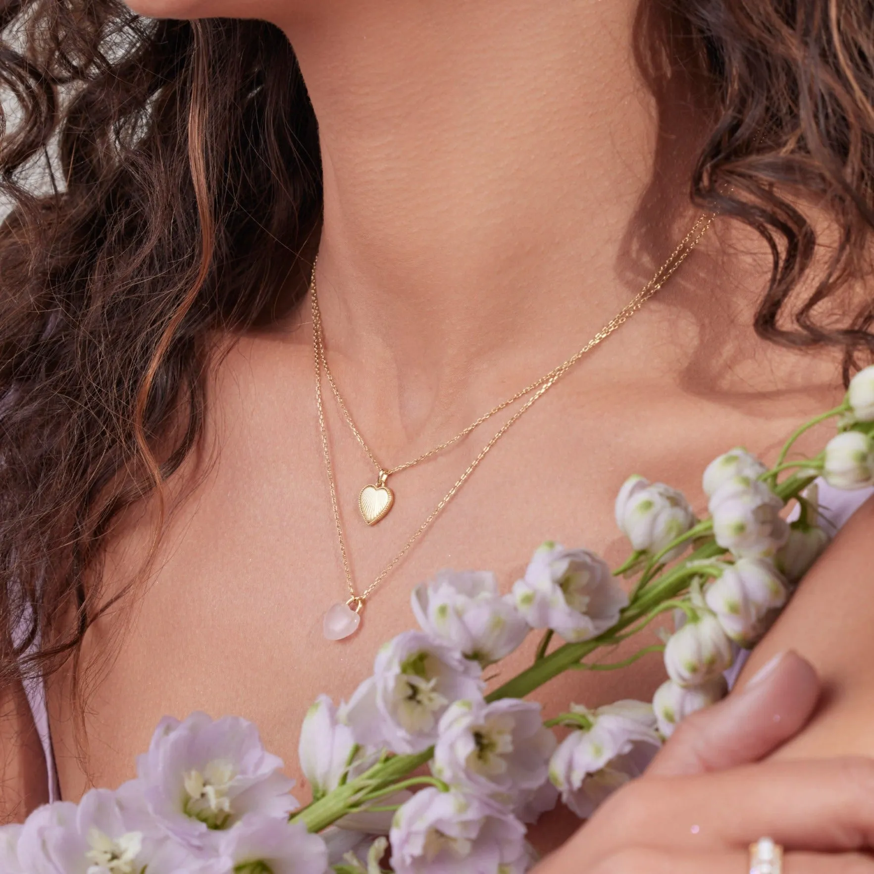 Textured Heart Pendant Necklace