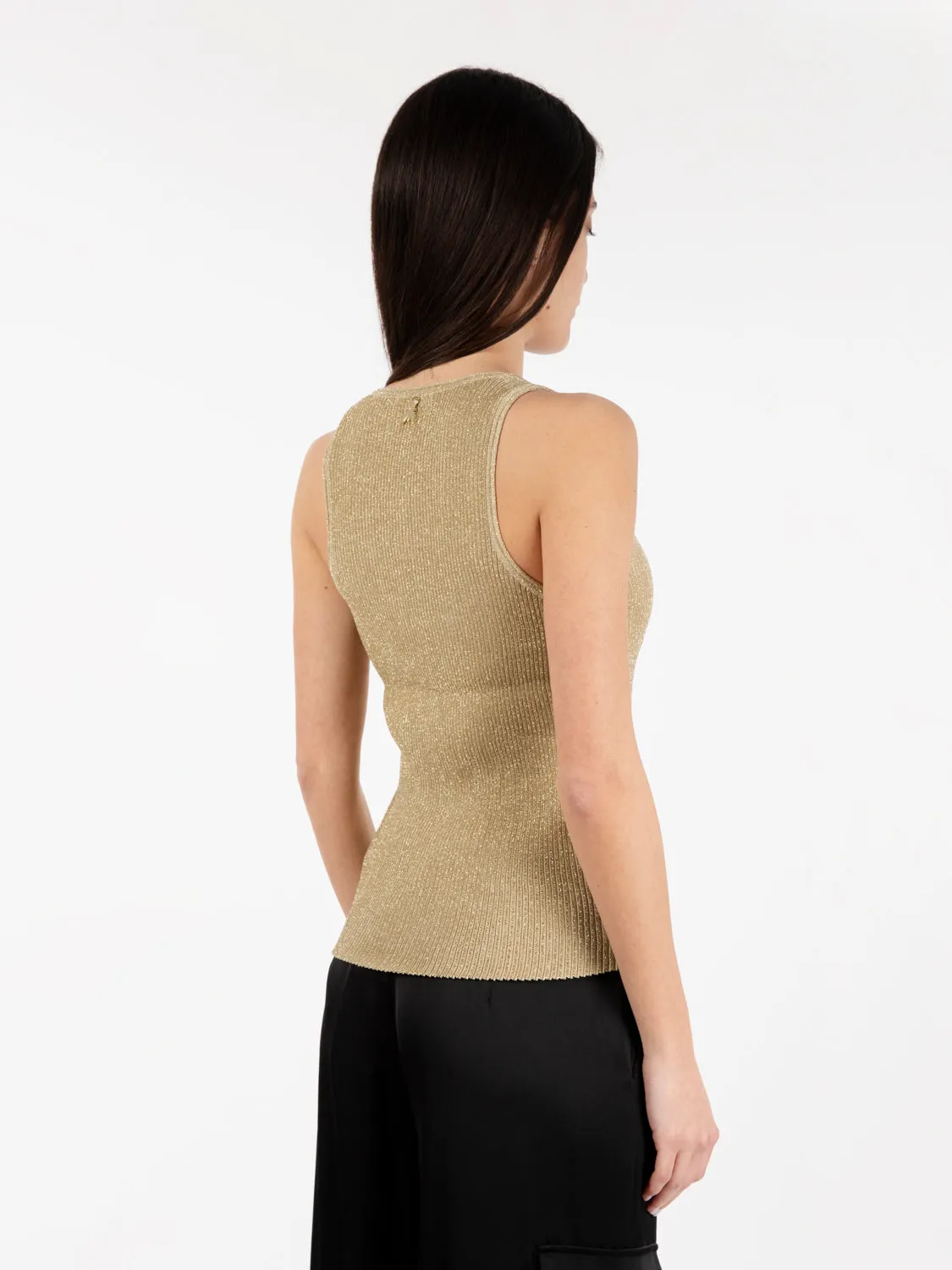 Top a costine oro lurex