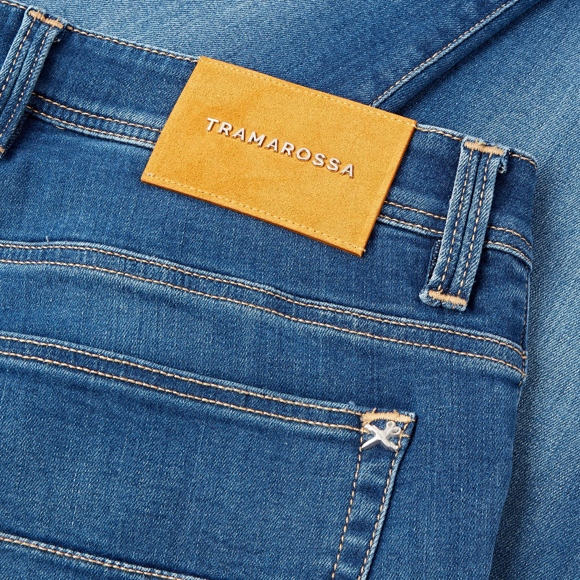 Tramarossa Leonardo Super Stretch Denim Jeans, Blue - 6 Month Yellow Badge