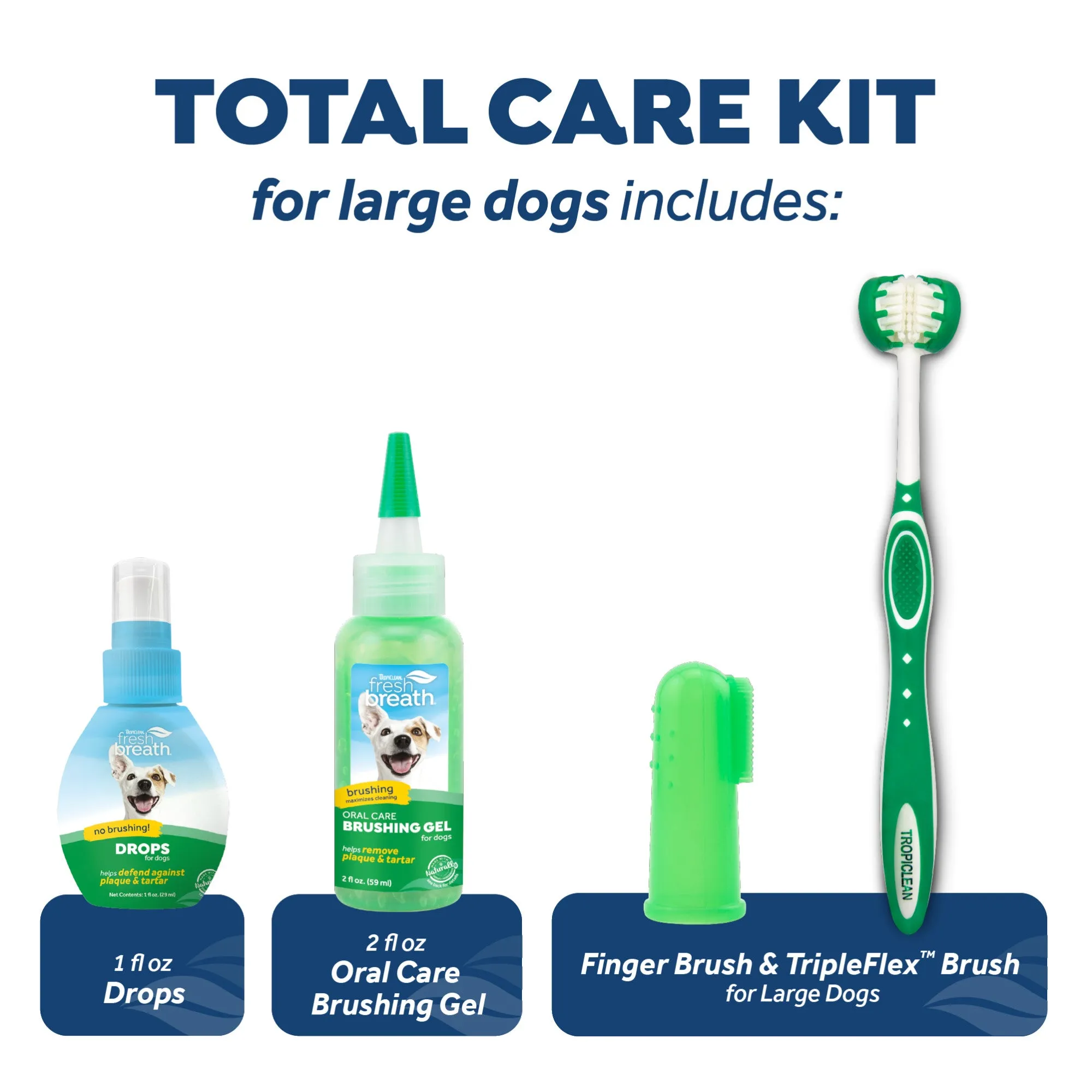 TropiClean Fresh Breath Total Care Kit for Large Dogs, 2oz