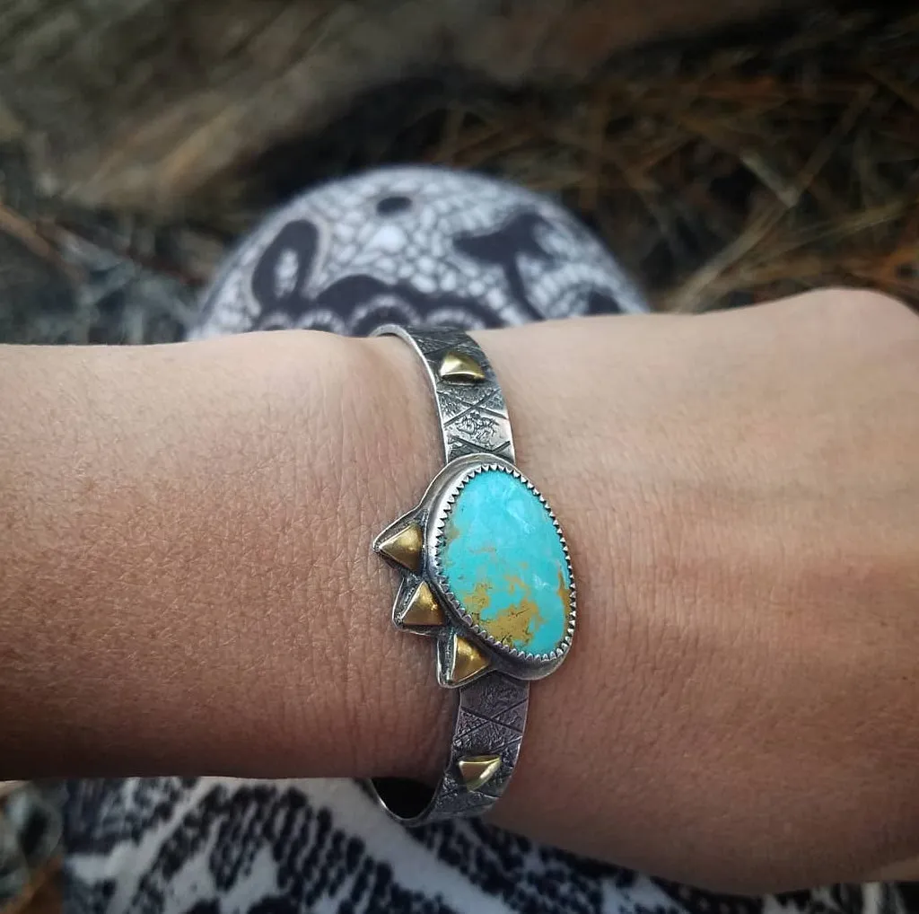 Turquoise Cuff Bracelet Sterling Silver