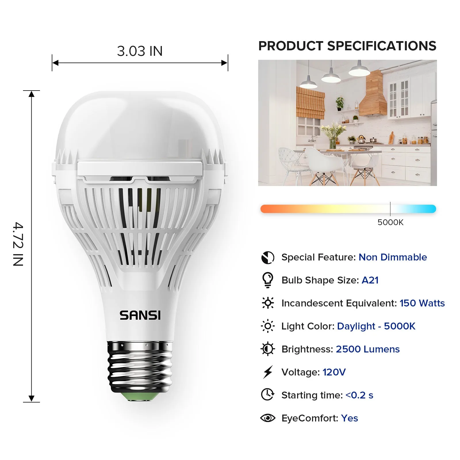 Upgraded A21 18W LED Light Bulb (US ONLY)