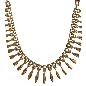 V I N T A G E // Cleopatra's fringe / 10k yellow gold bib necklace / 17.5