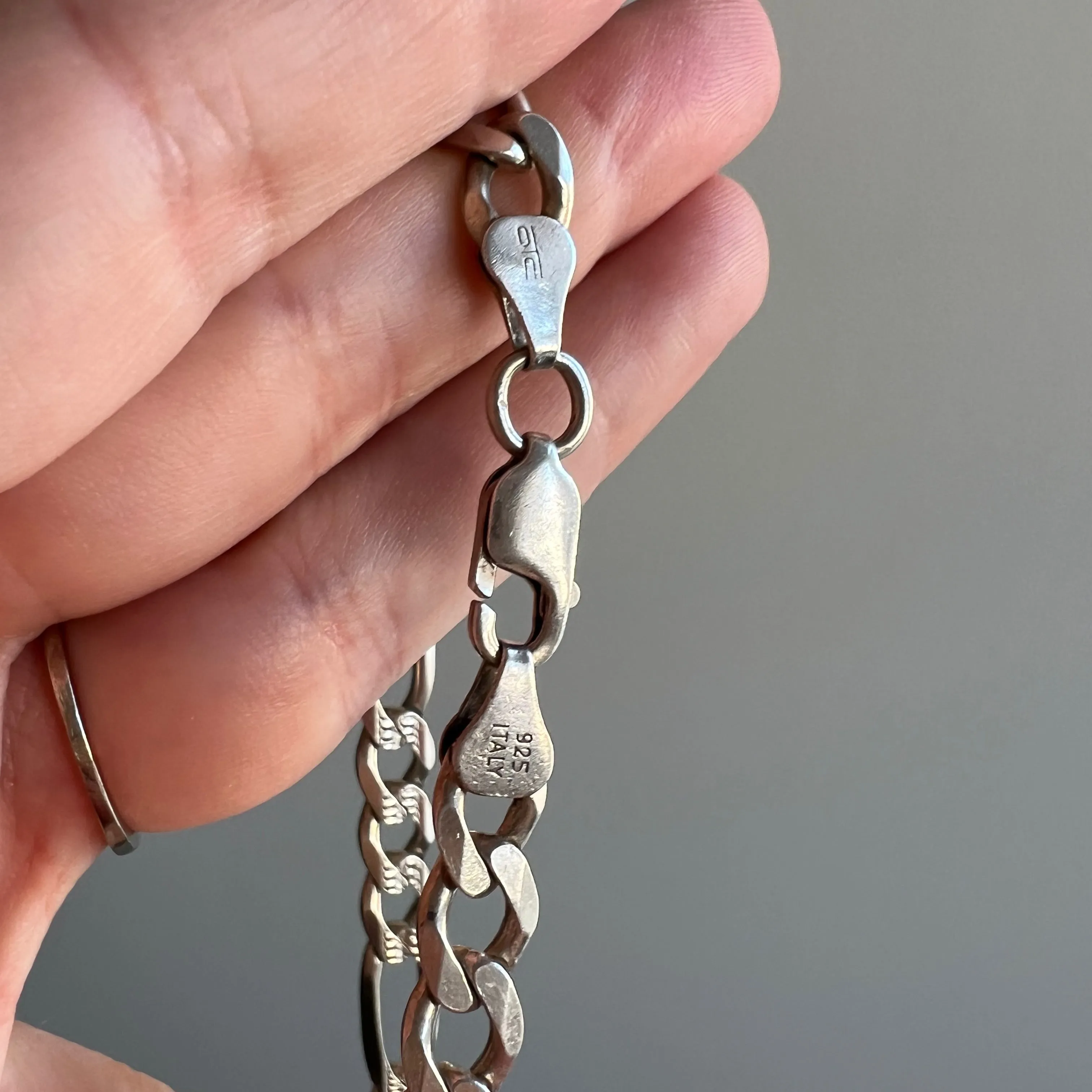 V I N T A G E // double sided figaro / Italy sterling silver figaro chain / 19.75 28g