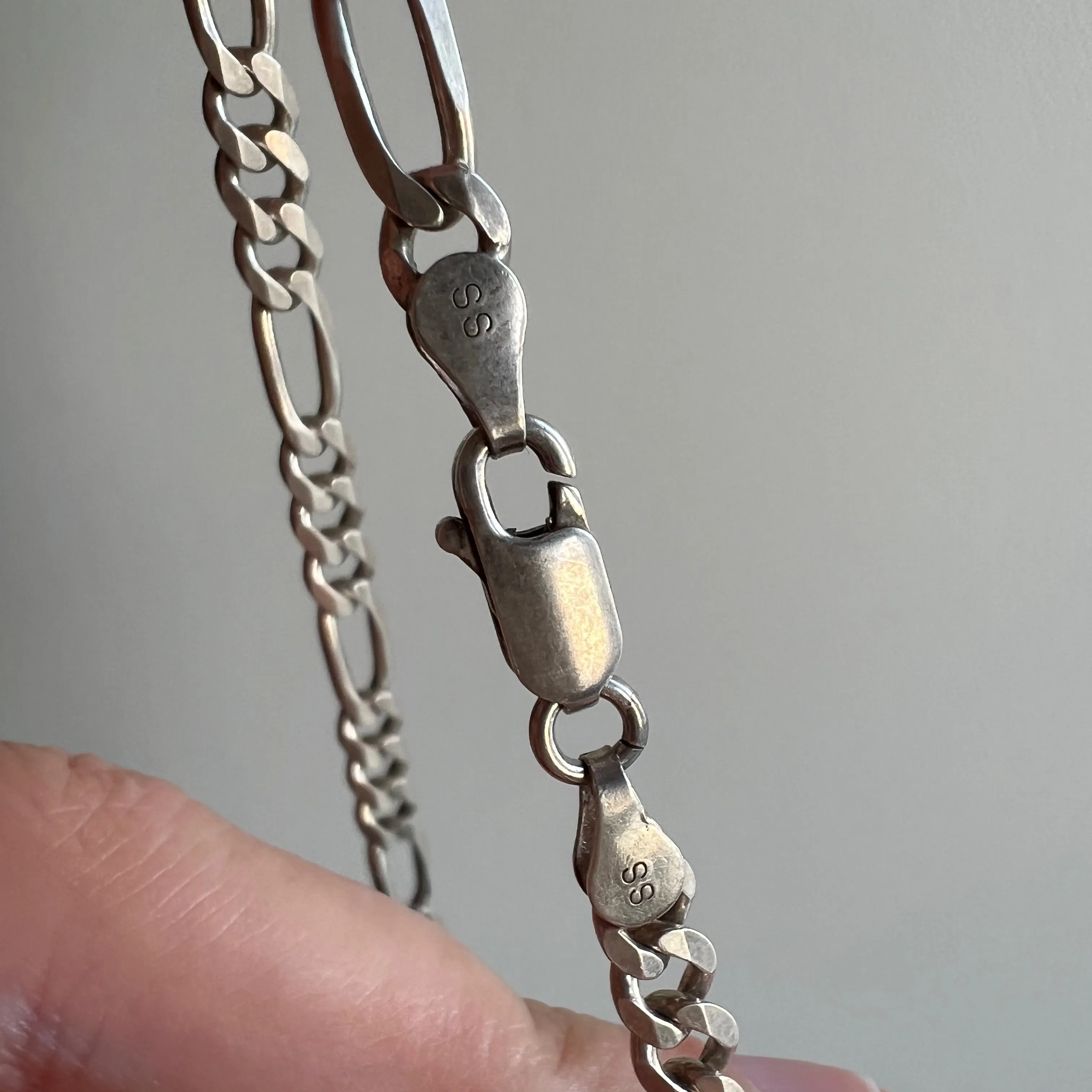 V I N T A G E // three to one figaro / Italy sterling silver figaro chain /20.5, 15.8g