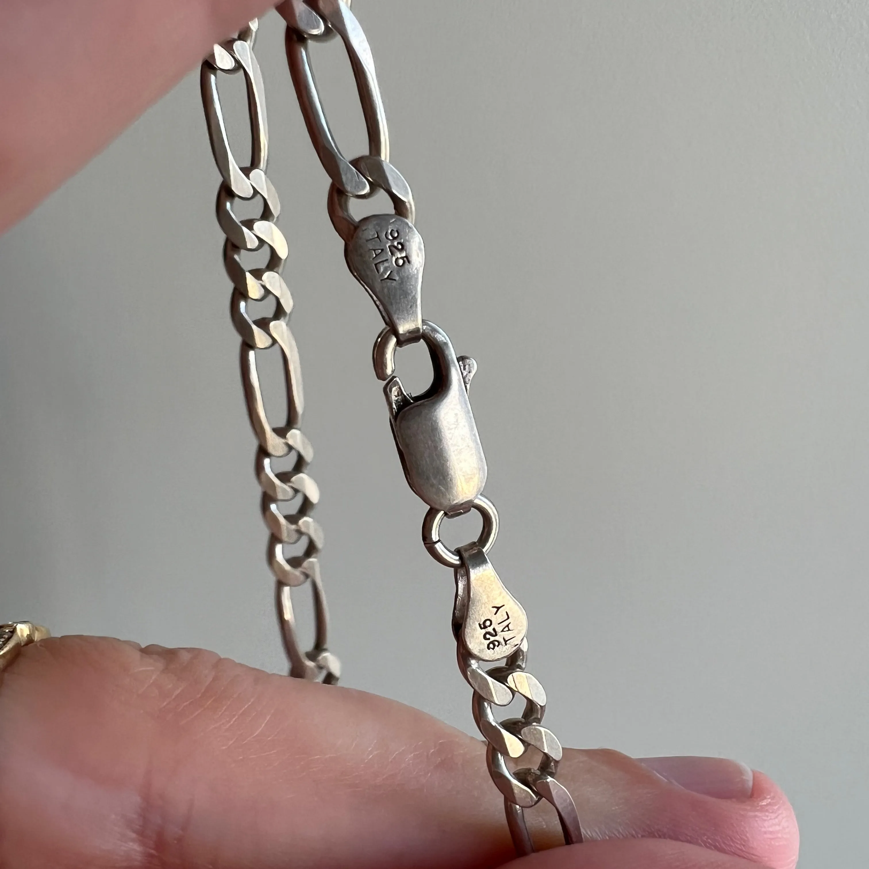 V I N T A G E // three to one figaro / Italy sterling silver figaro chain /20.5, 15.8g