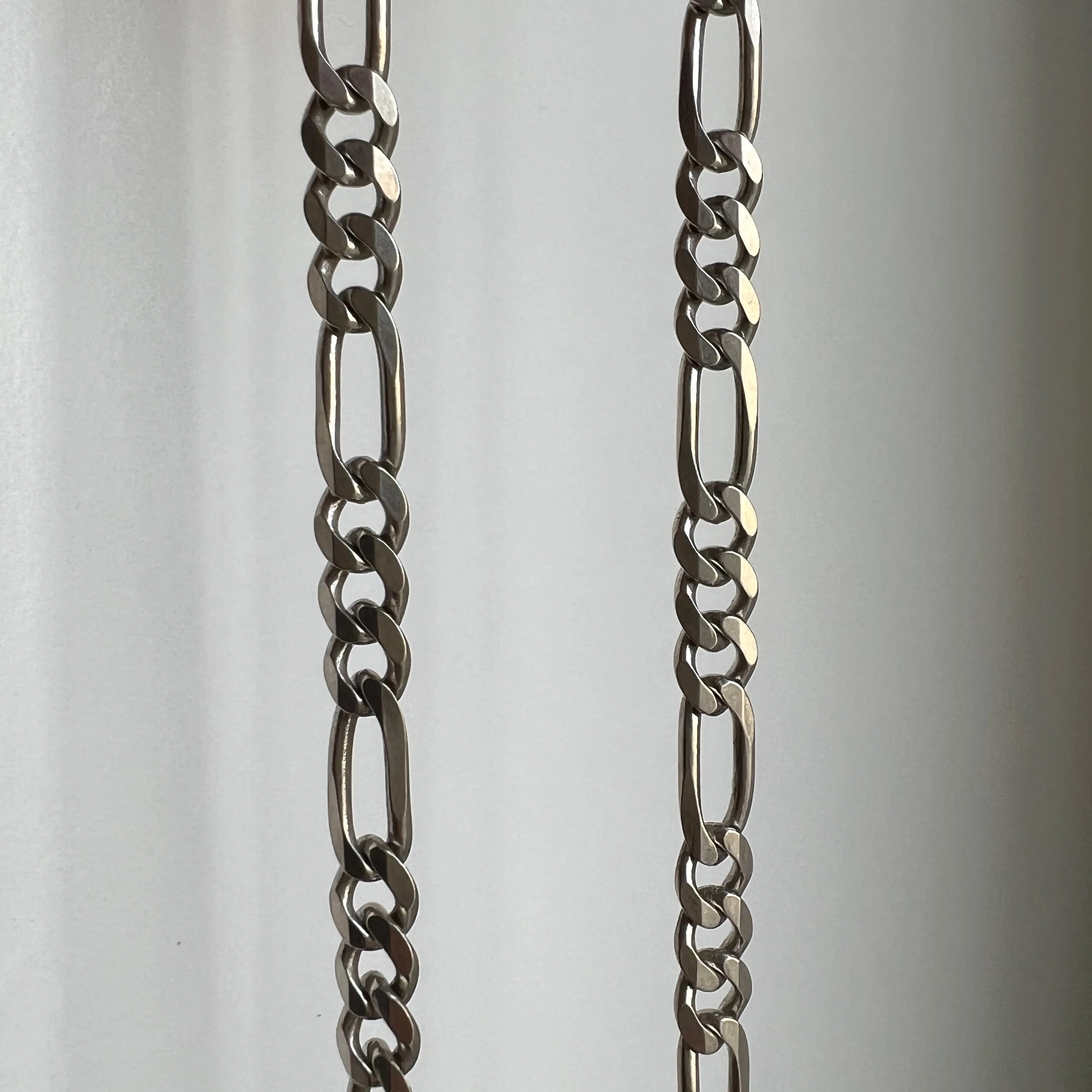 V I N T A G E // three to one figaro / Italy sterling silver figaro chain /20.5, 15.8g