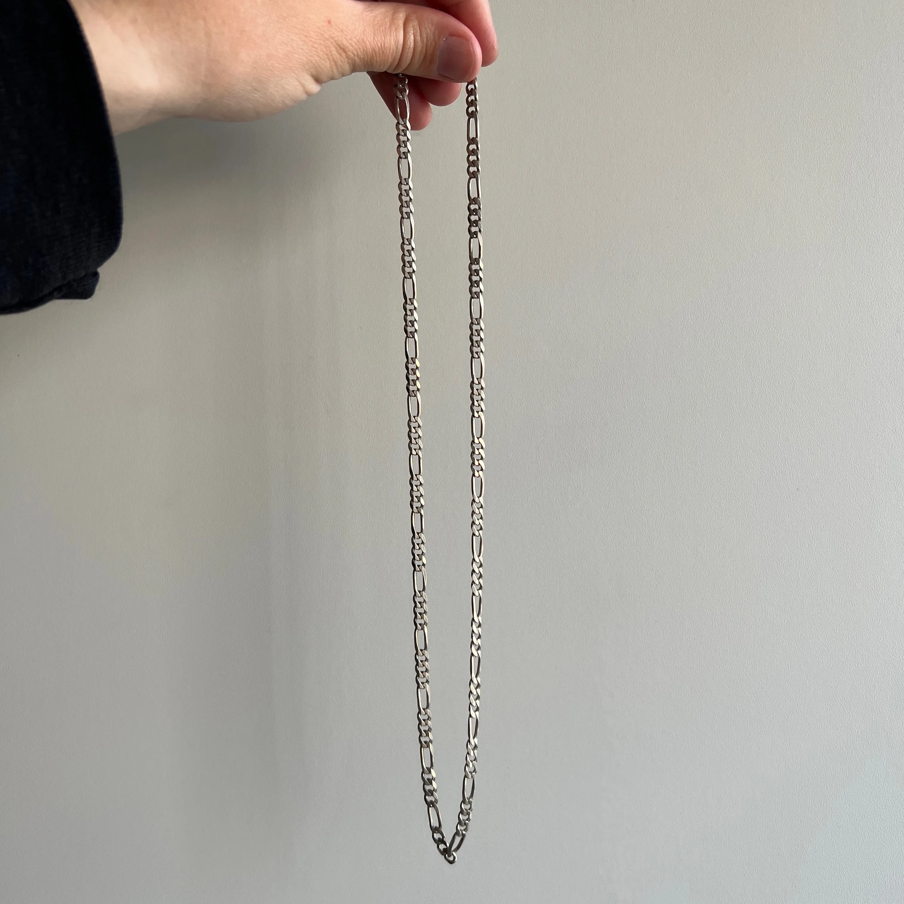 V I N T A G E // three to one figaro / Italy sterling silver figaro chain /20.5, 15.8g