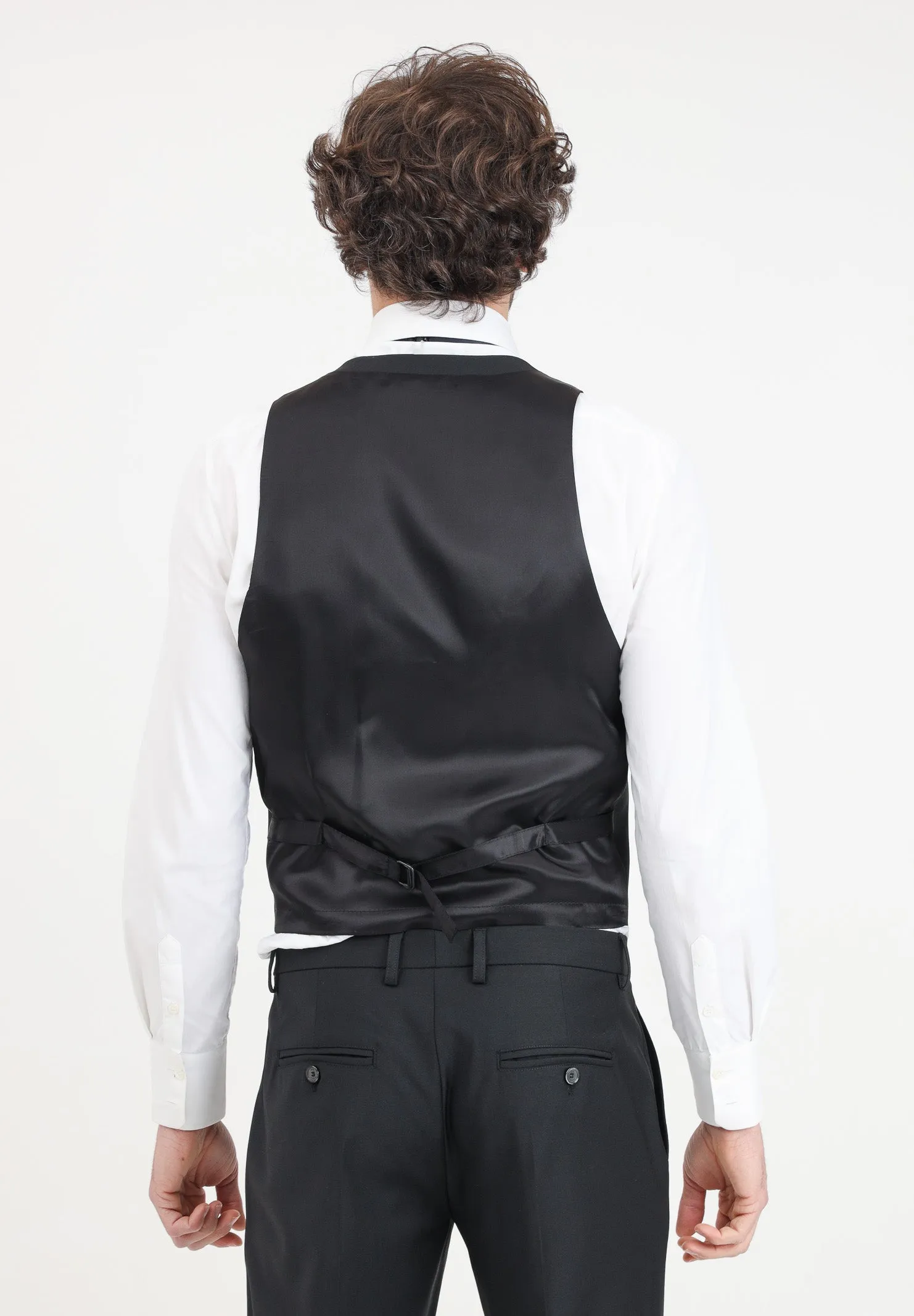 Vest with pockets in stretch wool