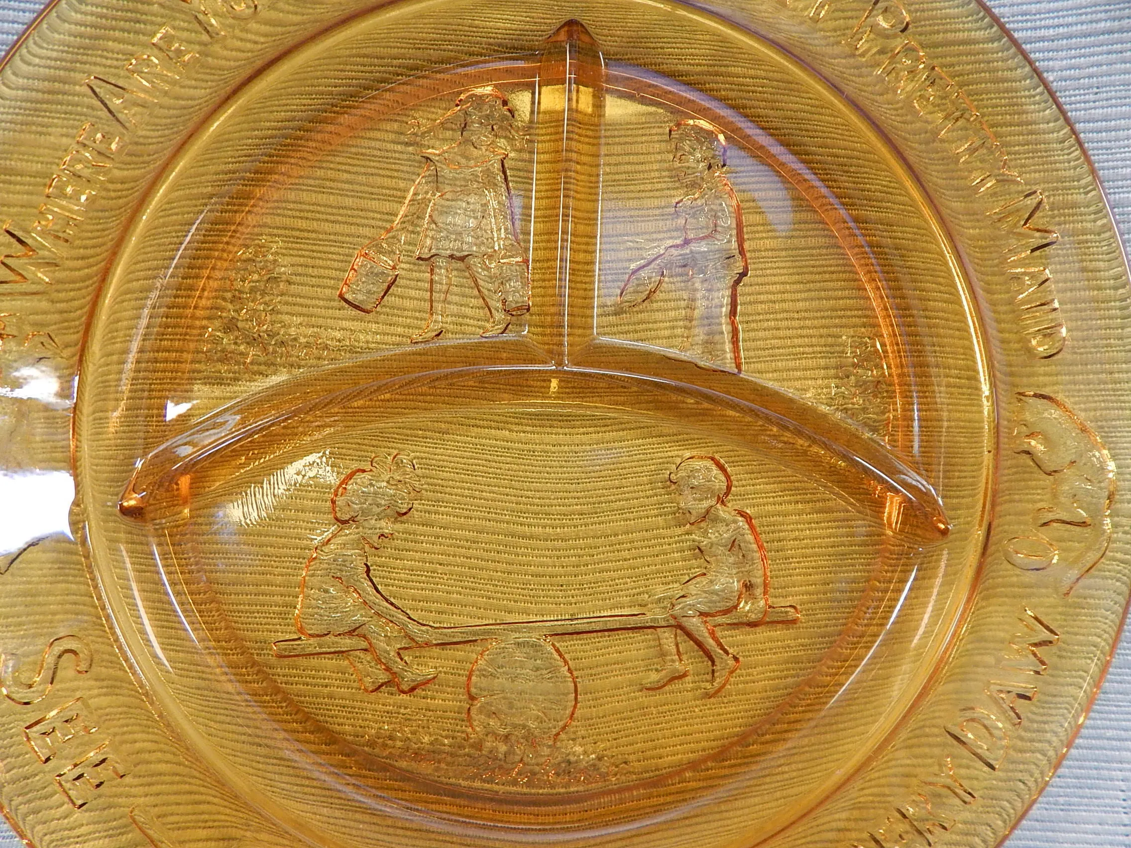 Vintage Amber Margery Daw Child's Plate