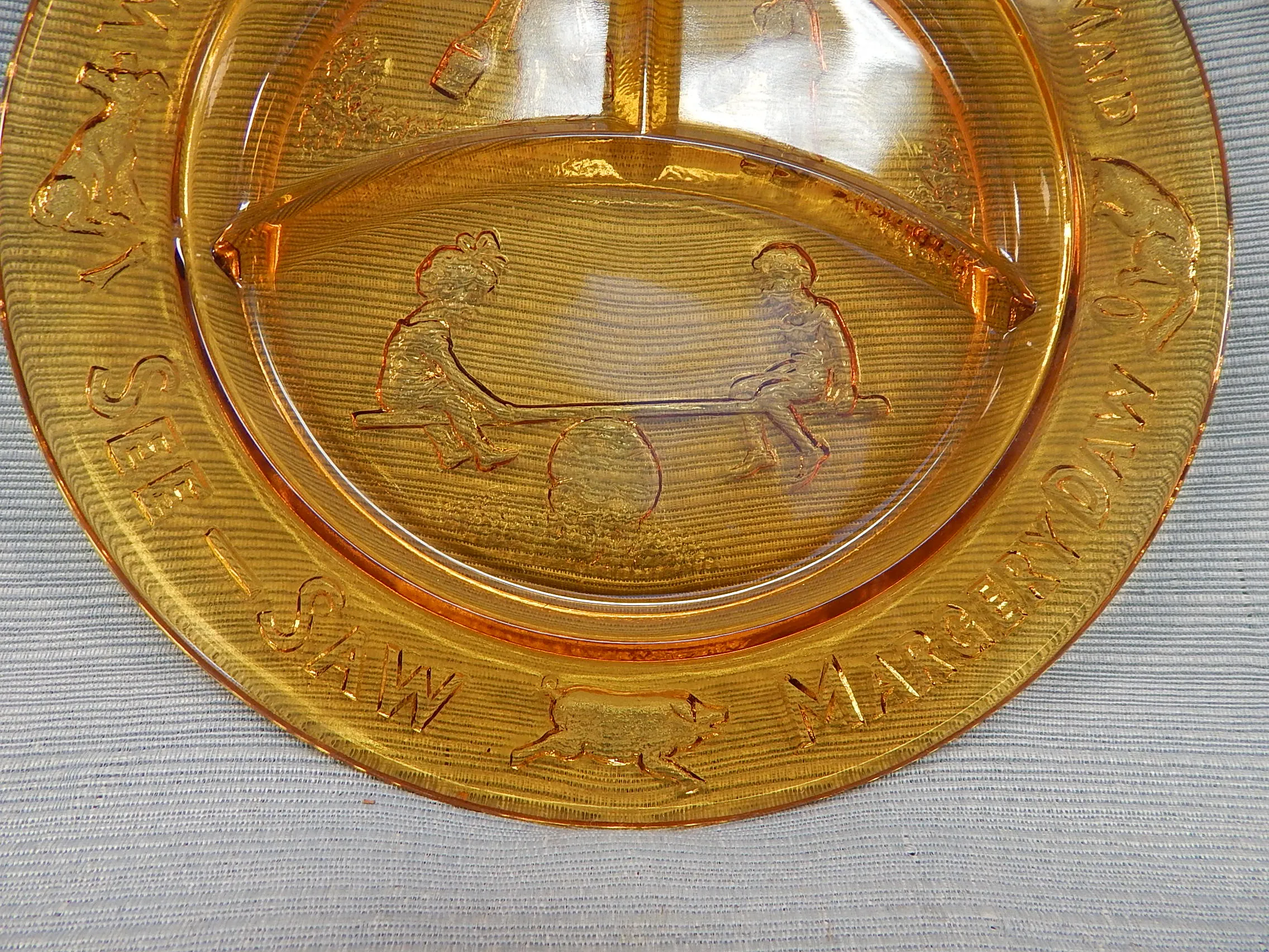 Vintage Amber Margery Daw Child's Plate