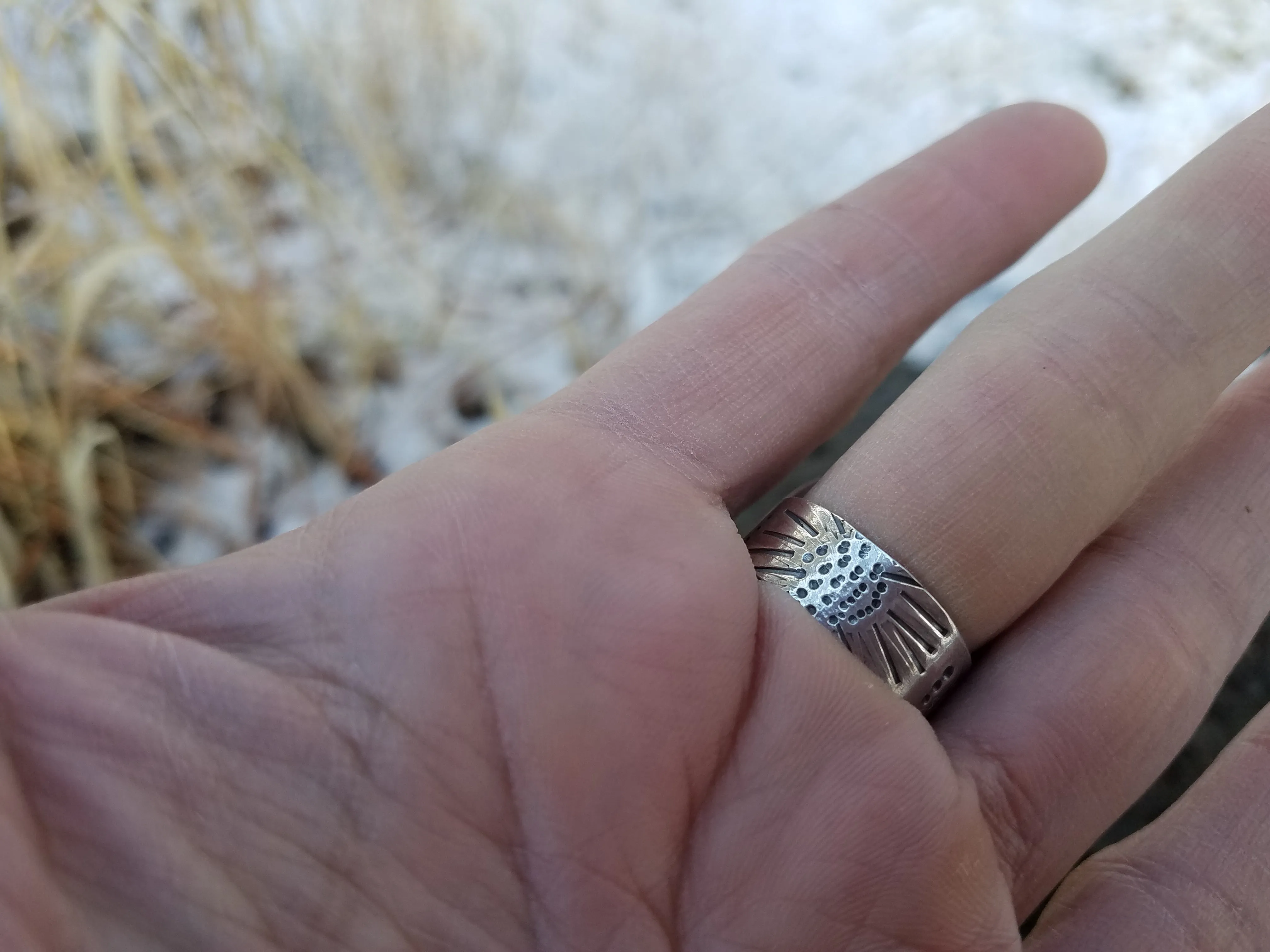 White Buffalo Turquoise Ring